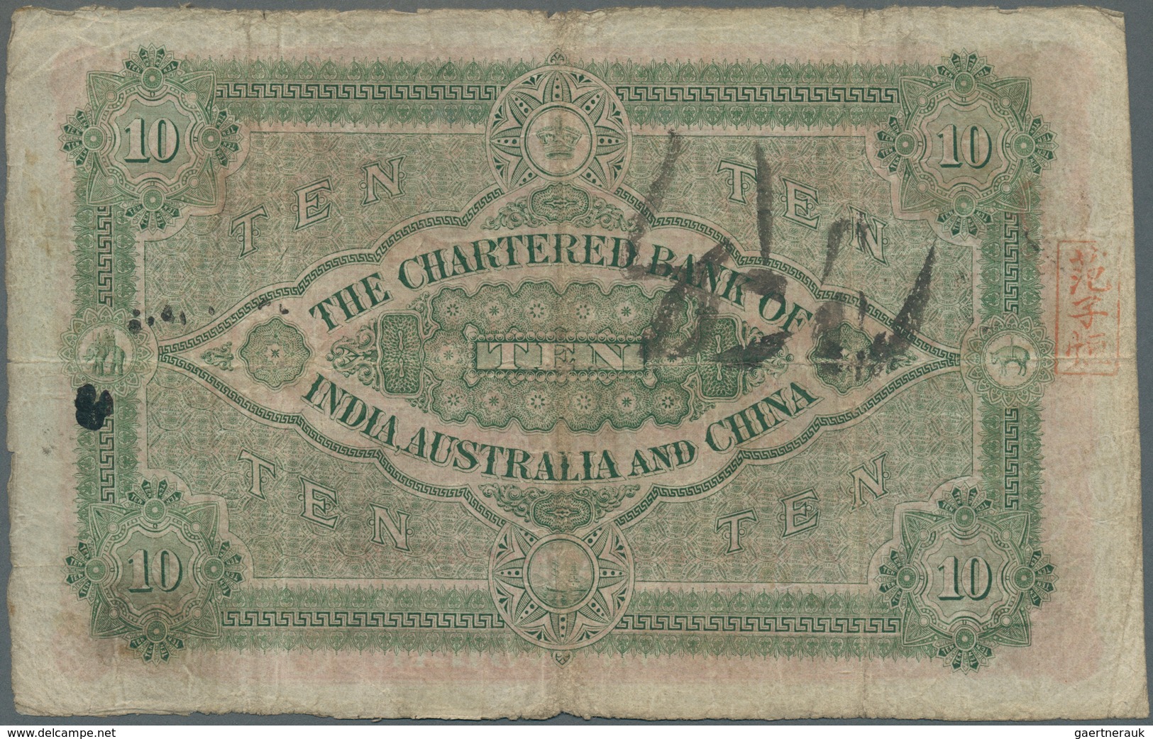 China: Chartered Bank Of India, Australia & China 10 Dollars June 10th 1913, P.35, Highly Rare Note - Chine