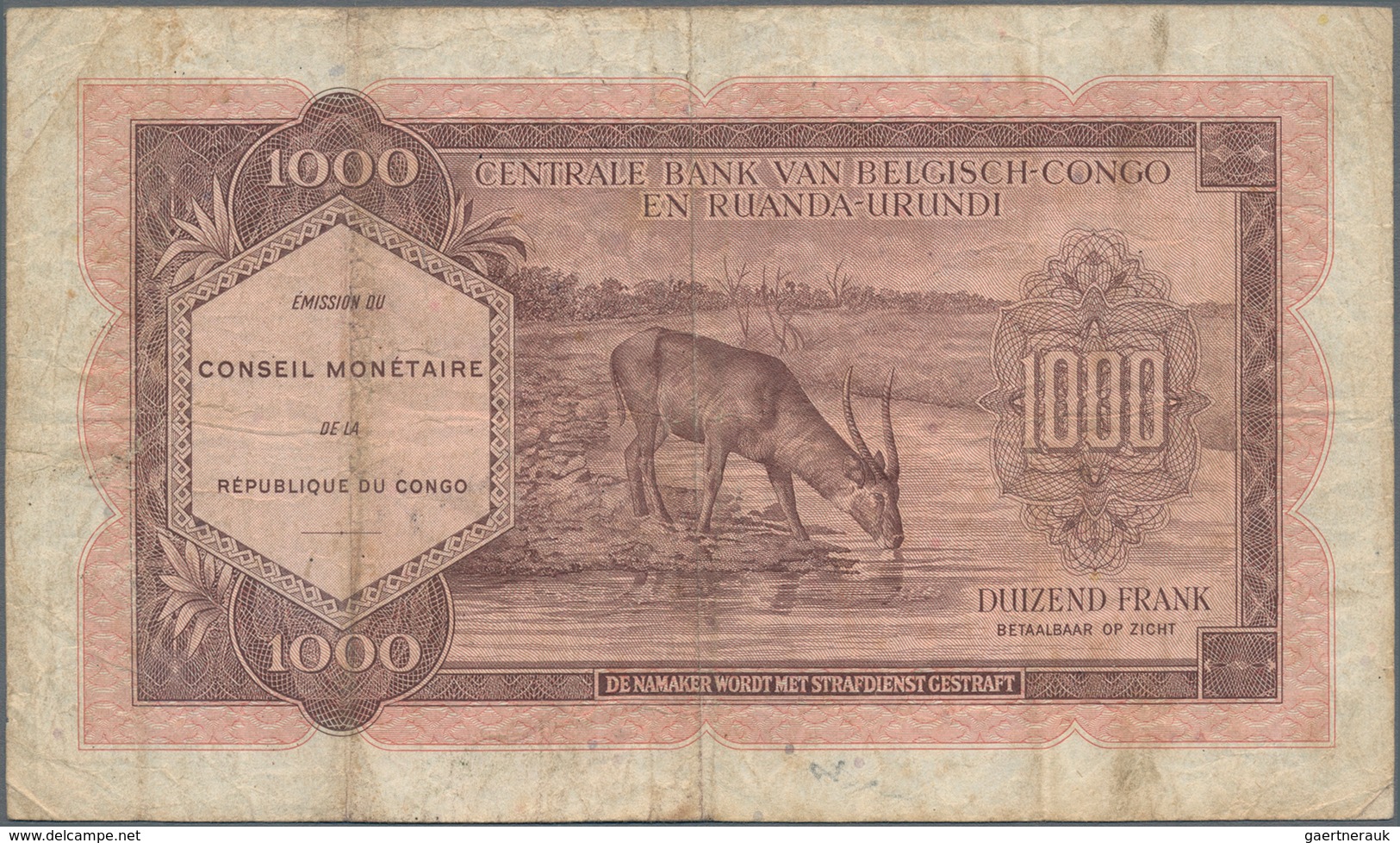 Congo / Kongo: Conseil Monétaire De La République Du Congo 1000 Francs 1962, P.2, Still Intact With - Ohne Zuordnung