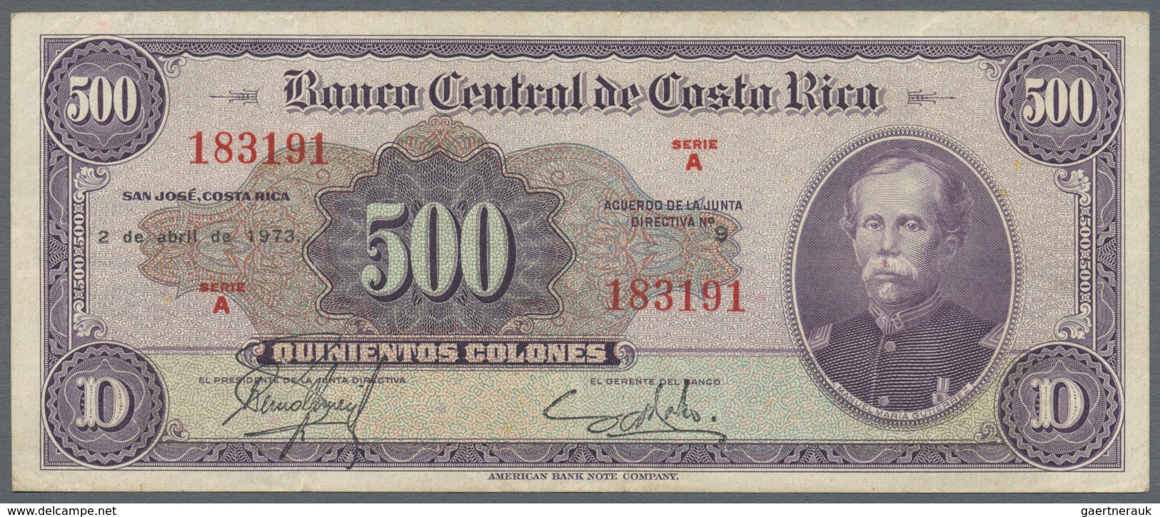 Costa Rica: Banco Central De Costa Rica 500 Colones April 2nd 1973, P.225b, Excellent Condition With - Costa Rica