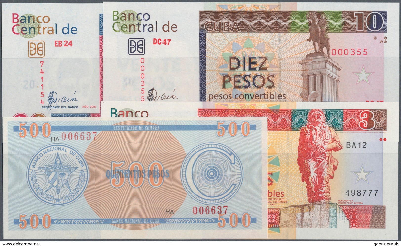 Cuba: Huge Lot With 38 Banknotes Of The Foreign Exchange Certificates Series 1 - 500 Pesos ND(1985)- - Kuba