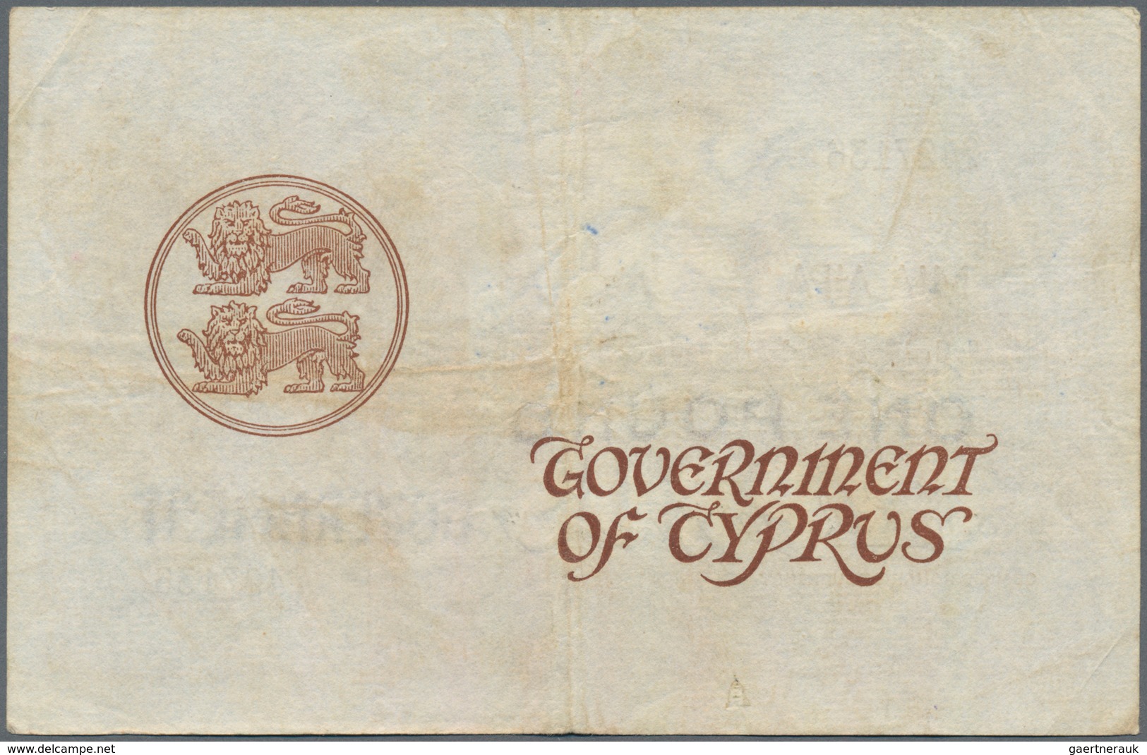 Cyprus / Zypern: 1 Pound September 30th 1951, P.24, Lightly Toned Paper And Some Folds, Obviously Pr - Zypern