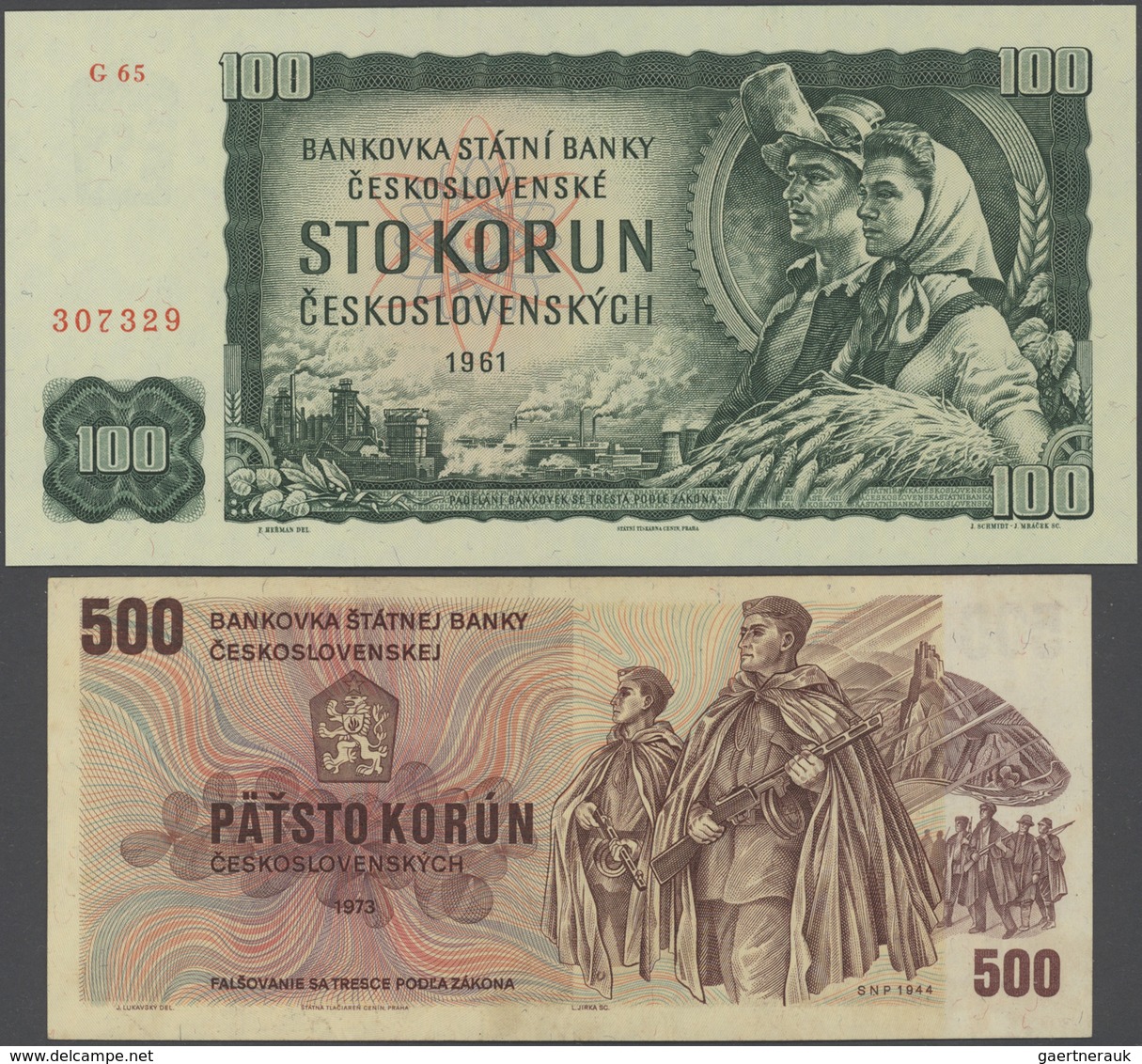 Czechoslovakia / Tschechoslowakei: Huge Lot With 25 Banknotes 1 - 1000 Korun 1949-1989, P.68-71a, 78 - Czechoslovakia