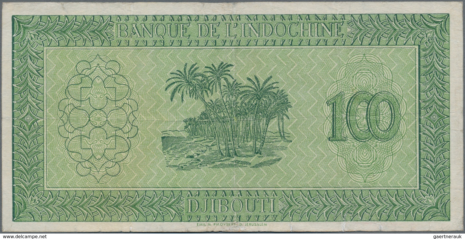 Djibouti / Dschibuti: Banque De L'Indochine 100 Francs ND(1945), P.16, Several Folds, Tiny Pinholes - Dschibuti