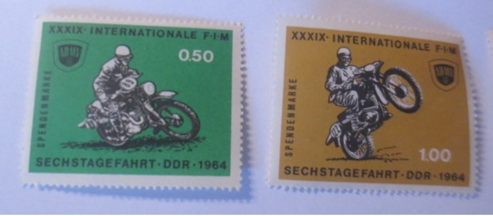 Vignetten 4 Marken Postfrisch, Motorrad Sechstagefahrt, DDR 1964   ♥ (70352) - Motos