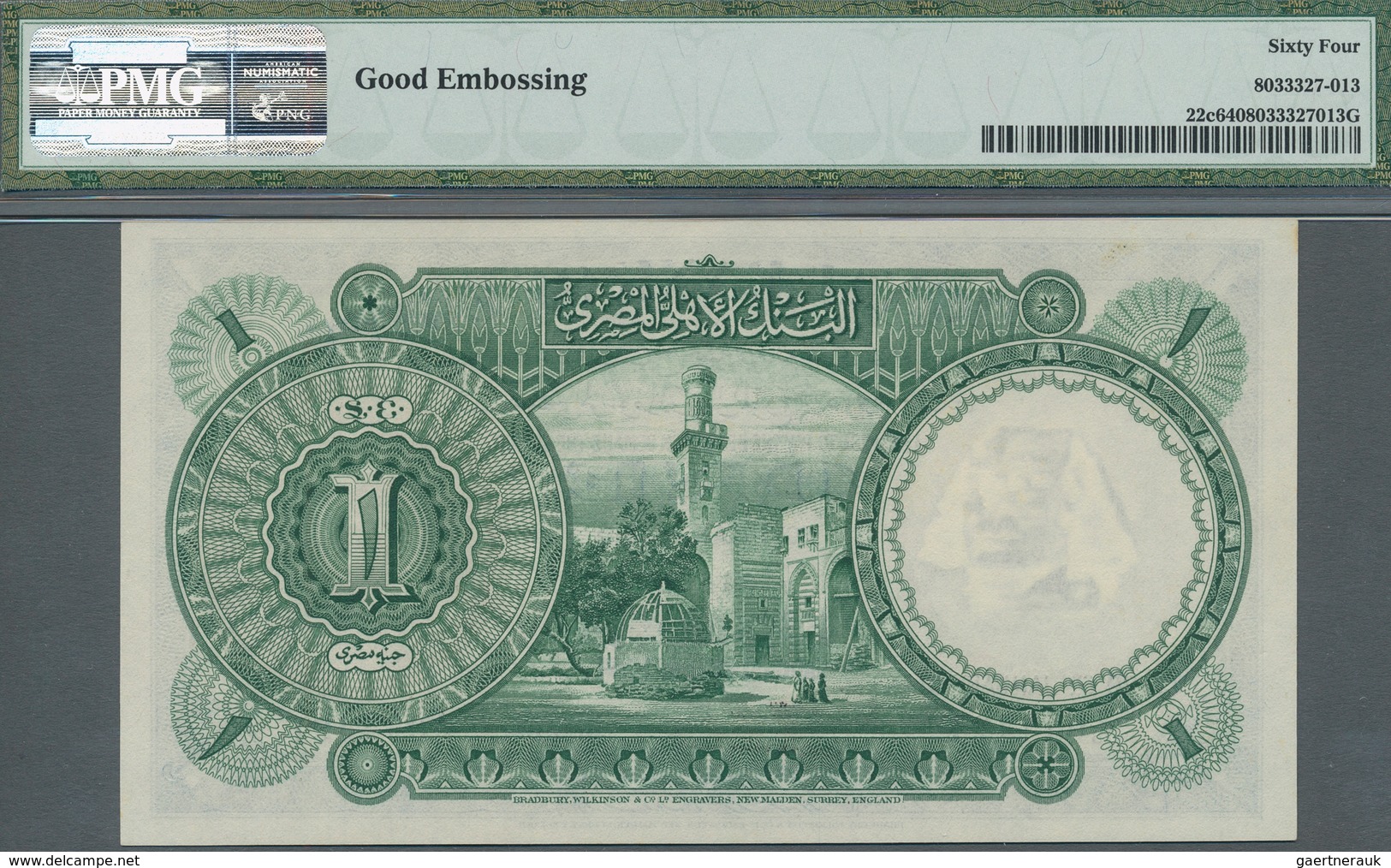Egypt / Ägypten: 1 Pound 1944 With Signature NIXON, P.22c, Perfect Condition, PMG Graded 64 Choice U - Aegypten