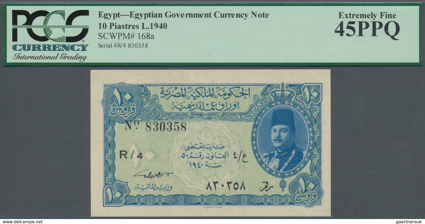 Egypt / Ägypten: 10 Piastres L.1940 P. 168a, Very Clean Condition For This Type Of Note, Crisp Paper - Egypte