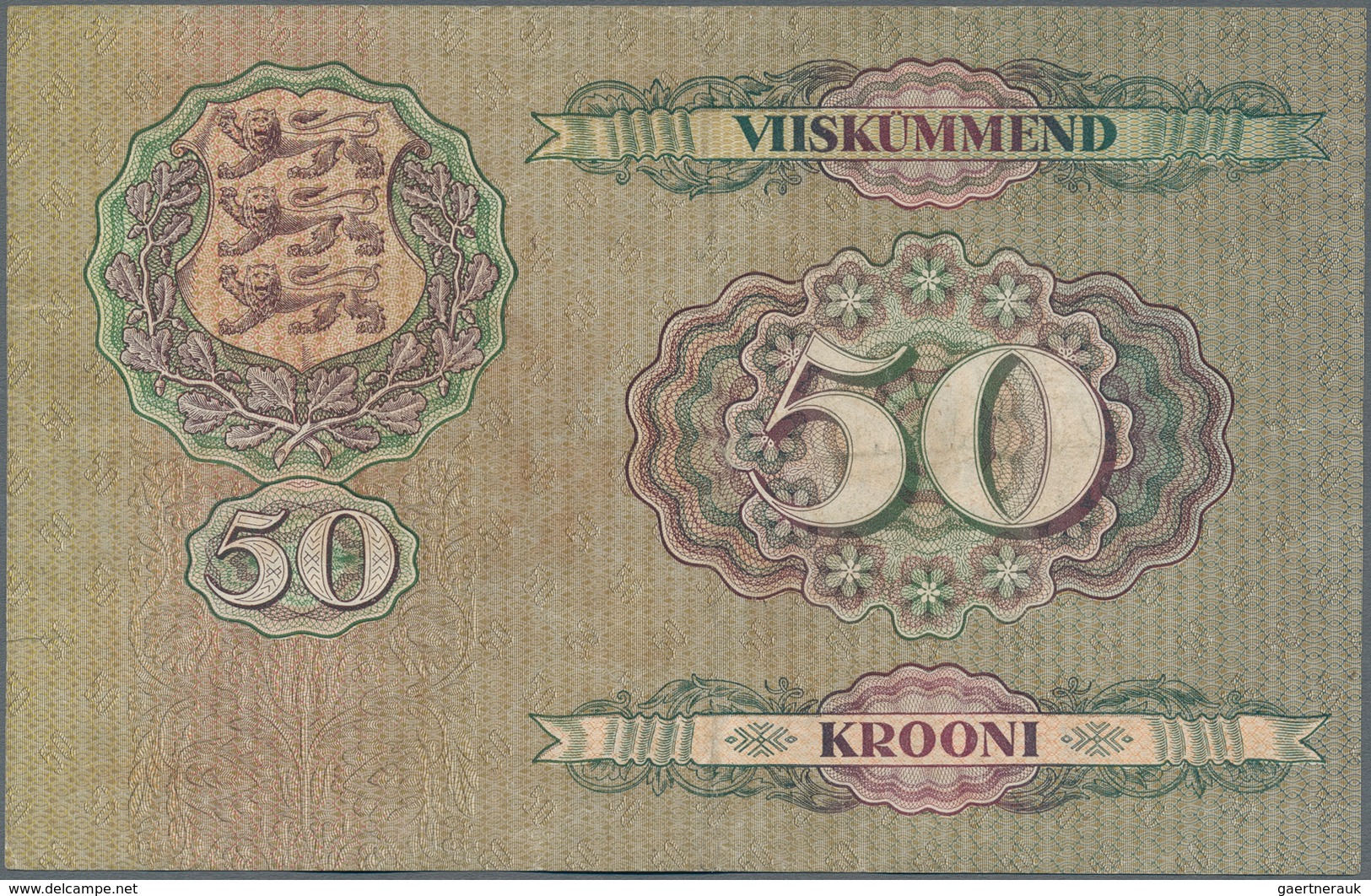 Estonia / Estland: Pair Of 20 Krooni 1932 P.64 In AUNC And 50 Krooni 1929 P.65 In F/F+. (2 Pcs.) - Estland