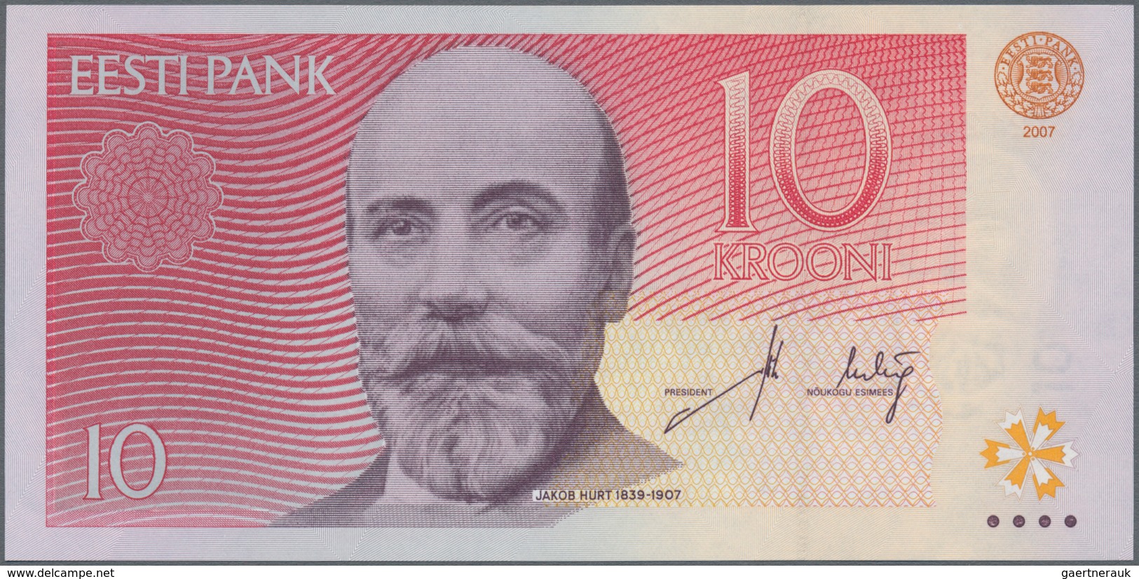 Estonia / Estland: Nice set with 8 Banknotes comprising 25 Krooni 2002 replacement note series "ZZ",