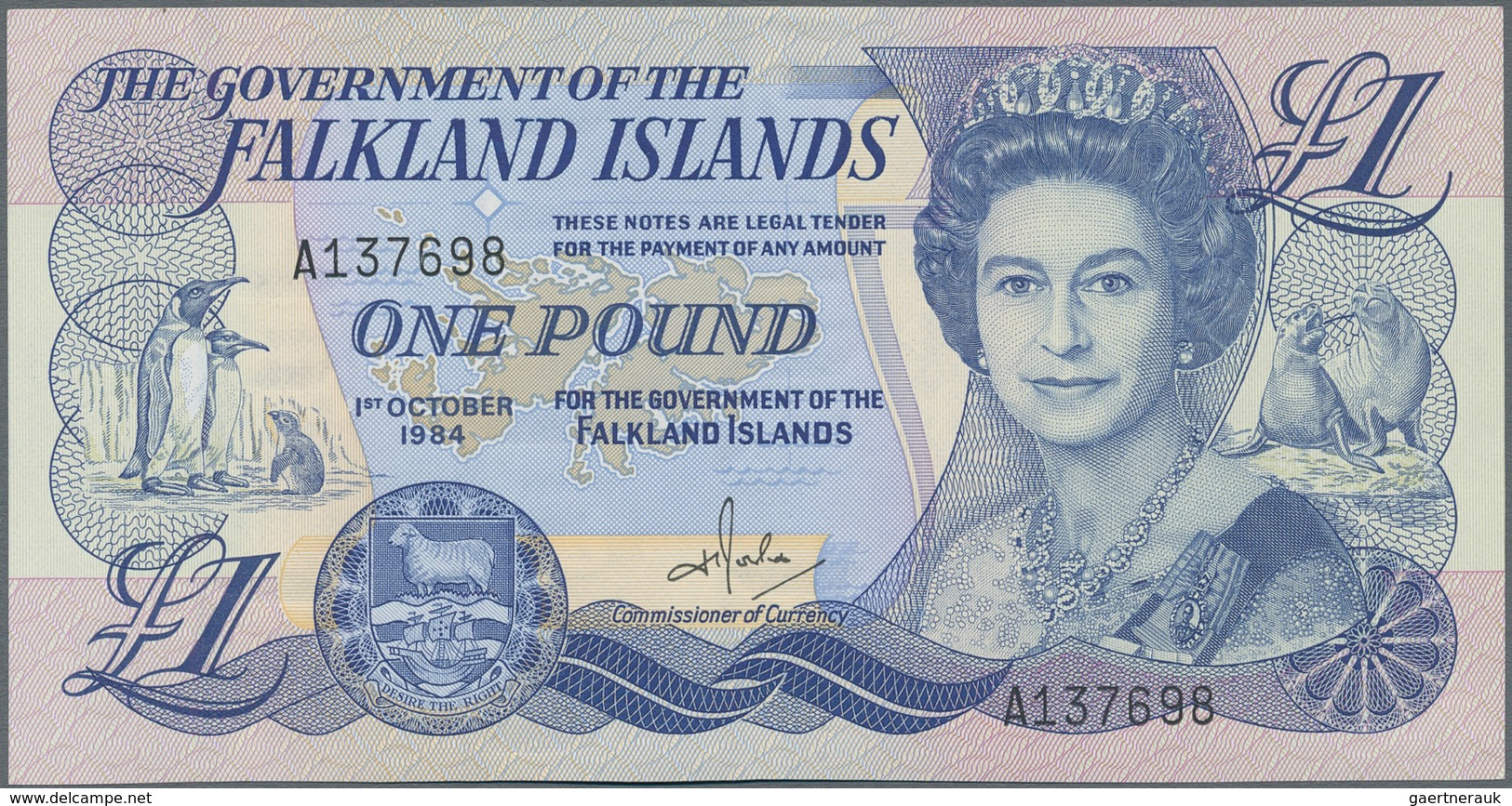 Falkland Islands / Falkland Inseln: The Government Of The Falkland Islands Pair With 1 Pound 1984 An - Falkland