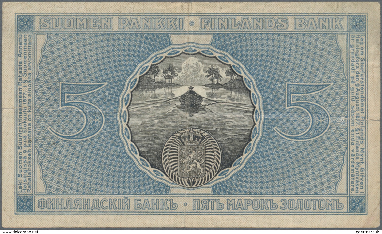 Finland / Finnland: Very Nice Lot With 3 Banknotes 5 Markkaa 1909 P.9 (F+), 500 Markkaa 1909 P.23 (F - Finnland