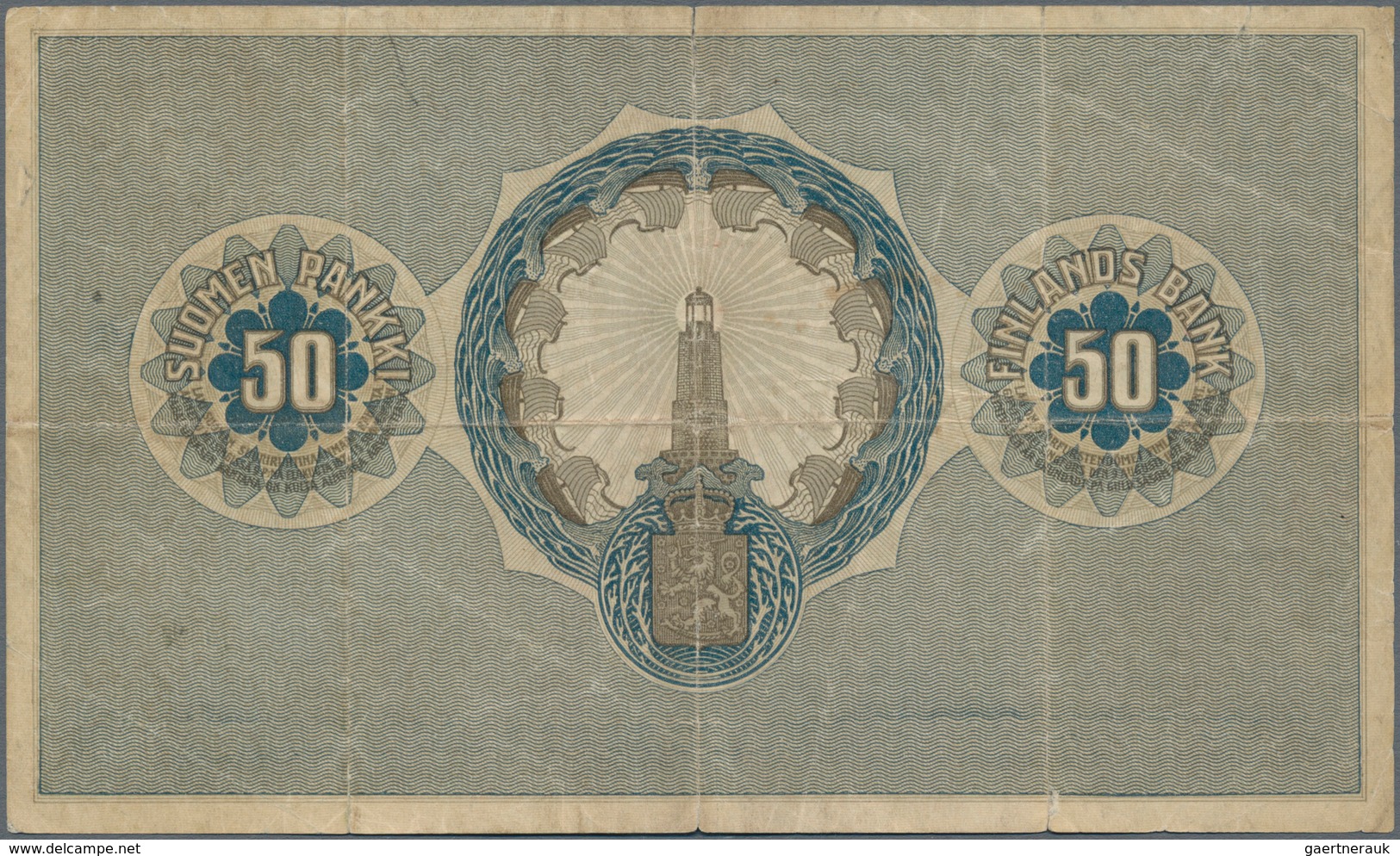 Finland / Finnland: 50 Markkaa 1918, P.39, Lightly Stained At Left And Some Small Border Tears. Cond - Finlandia