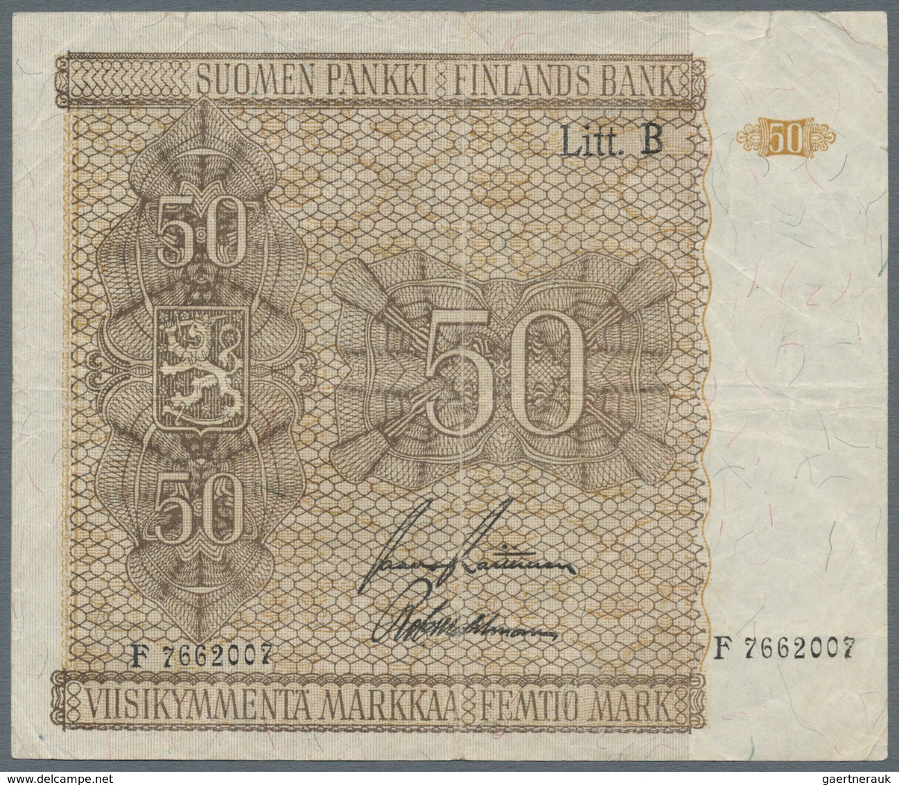 Finland / Finnland: Nice Set With 3 X 100 Markkaa 1945 Litt. A P.80A In F-/F And 2 X 50 Markkaa 1945 - Finnland