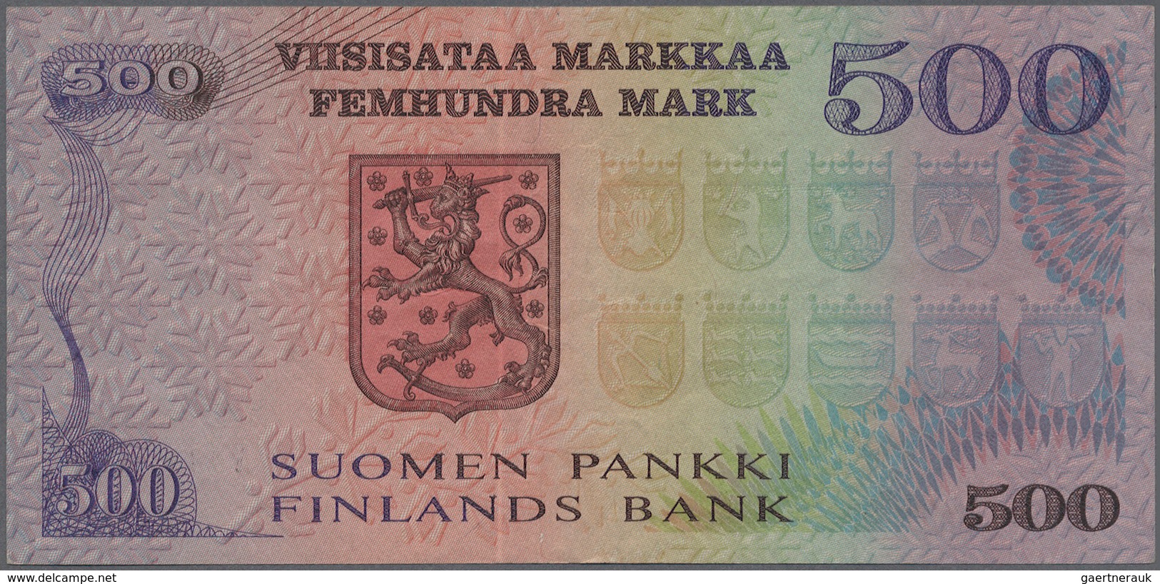 Finland / Finnland: 500 Markkaa 1975 P. 110b, 4 Vertical Folds And Light Handling In Paper But Still - Finnland