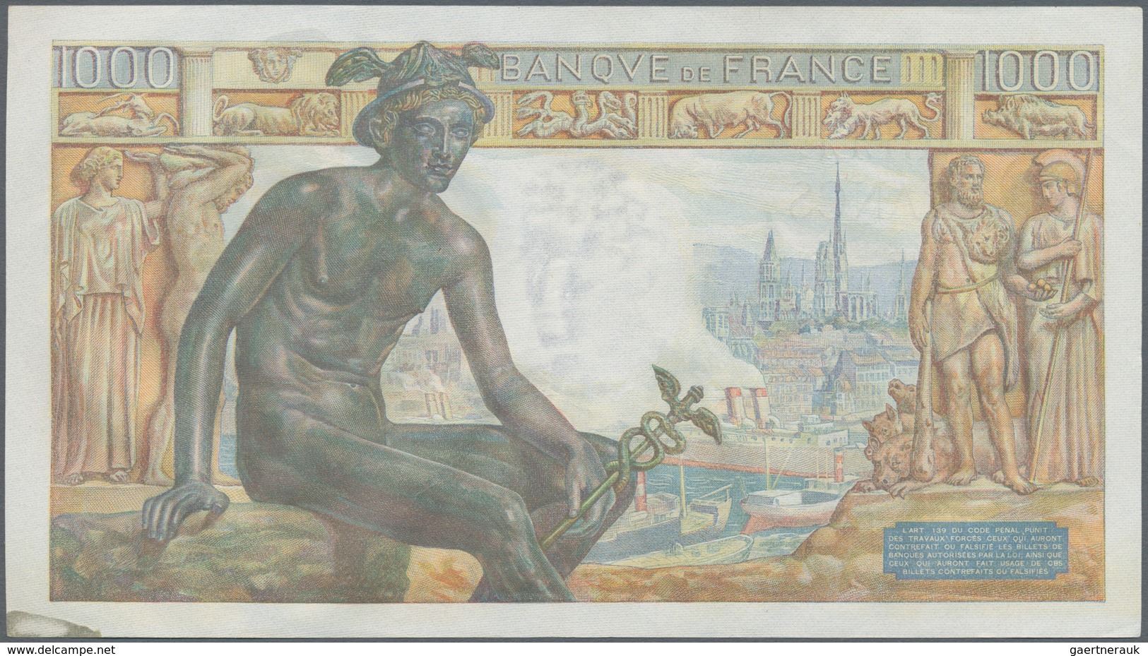 France / Frankreich: Set Of 7 MOSTLY CONSECUTIVE Notes 1000 Francs "Demeter" 1942/43 P. 102, From S/ - Sonstige & Ohne Zuordnung