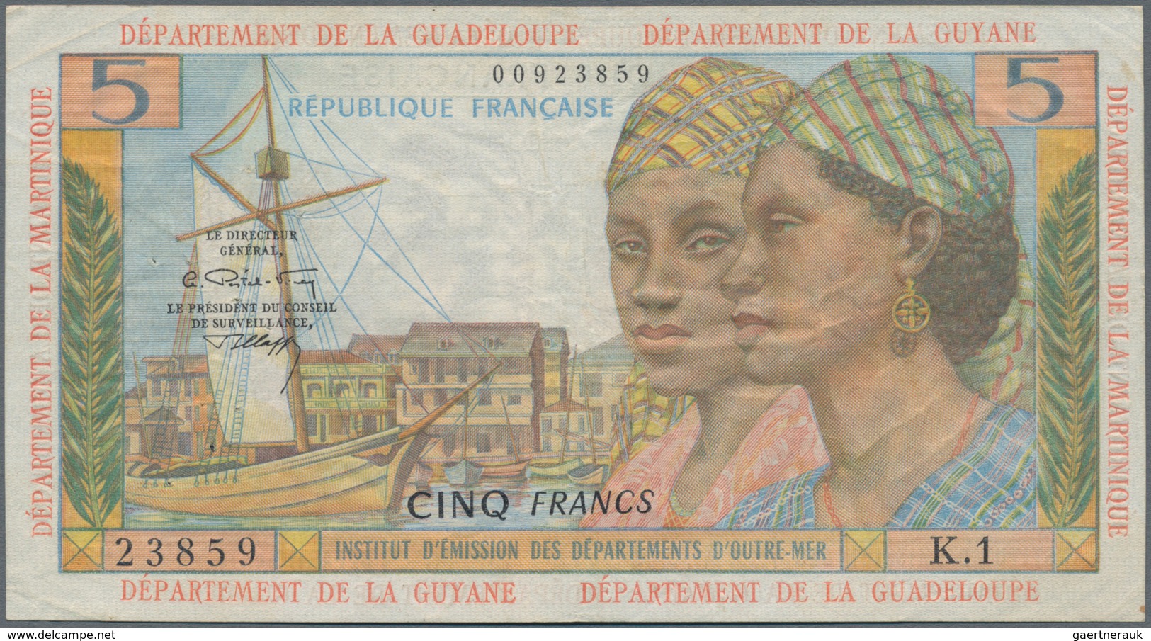 French Antilles / Französische Antillen: Institut D'Émission Des Départements D'Outre-Mer 5 Francs N - Altri – America