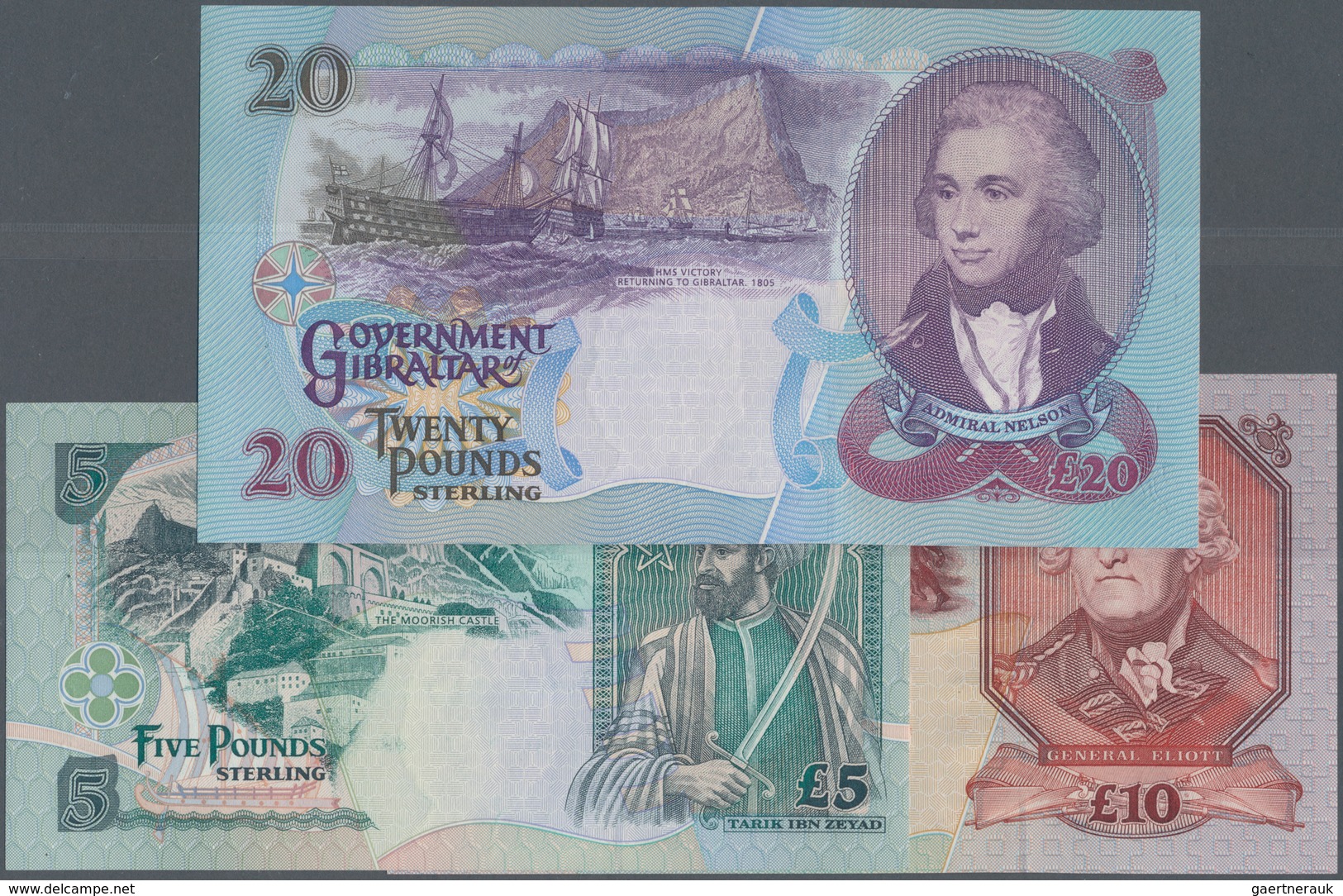 Gibraltar: Set Of 3 Notes Containing 5, 10 & 20 Pounds 1995 P. 25-27 In Condition: UNC. (3 Pcs) - Gibraltar