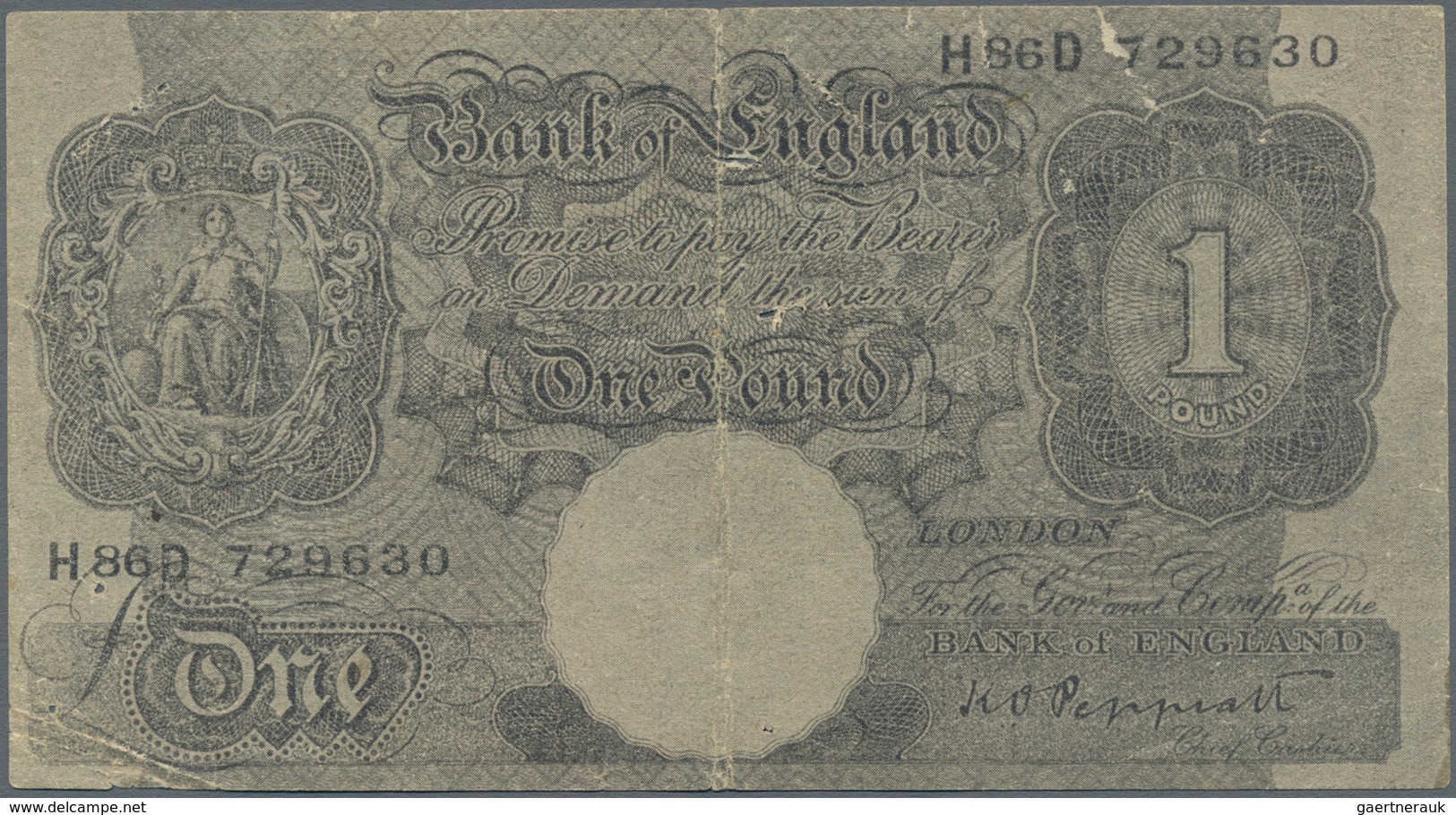 Great Britain / Großbritannien: Axis Propaganda Note 1 Pound With Arabian Text On Back, ND(1942), P. - Sonstige & Ohne Zuordnung