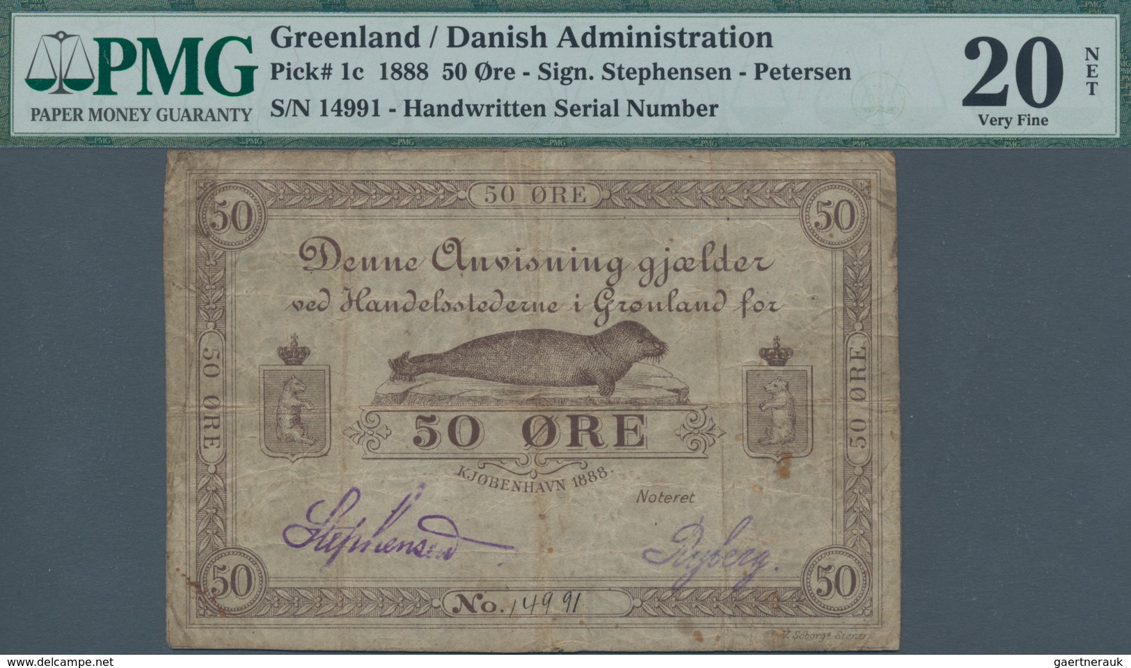 Greenland / Grönland: 50 Oere 1888 With Signature Stephensen And Petersen, P.1c, Rusty Spots And Tin - Grönland