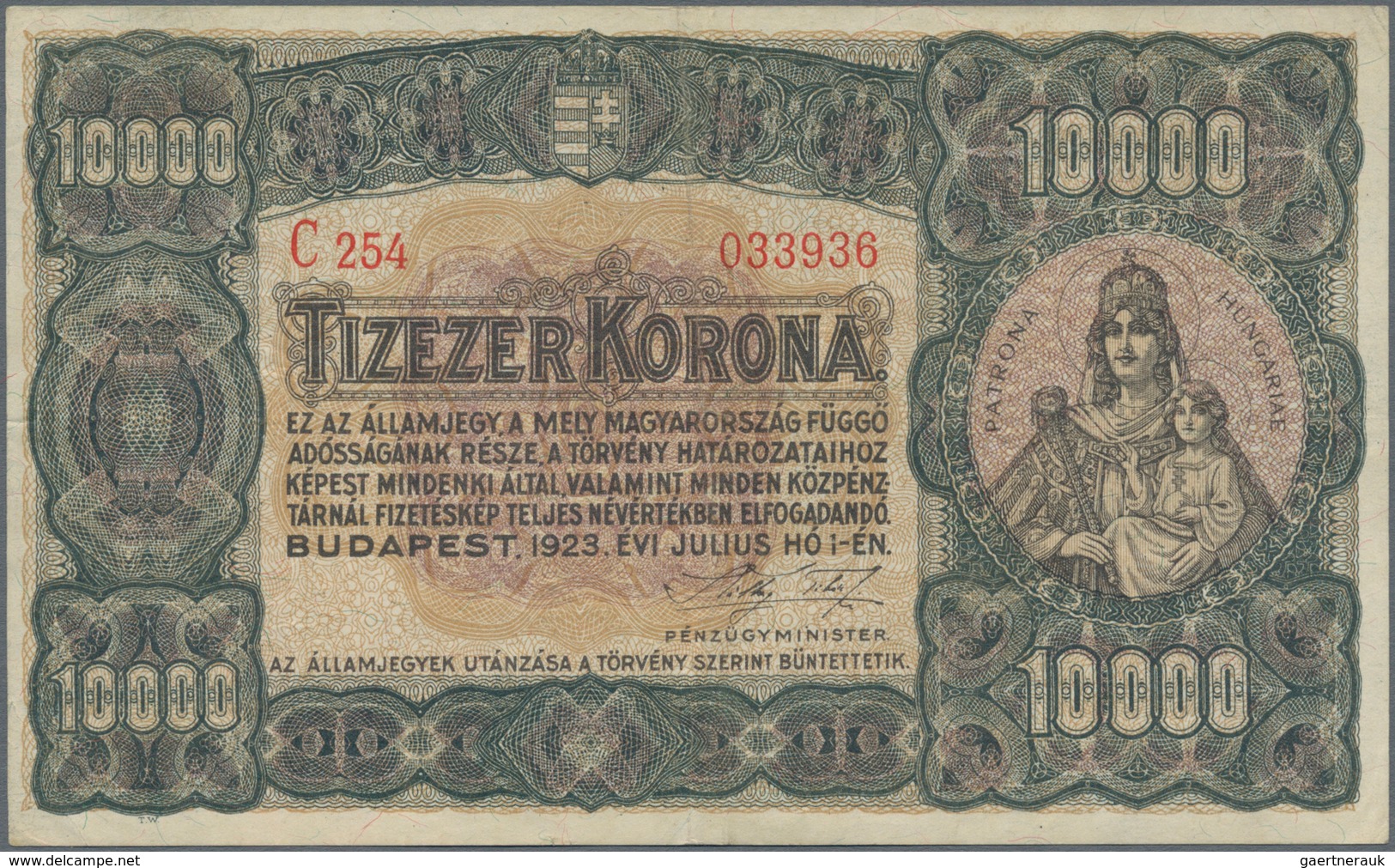 Hungary / Ungarn: Nice Lot With 4 Banknotes Comprising 1000 Korona With Forged Red Stamp "MAGYARORSZ - Hungary