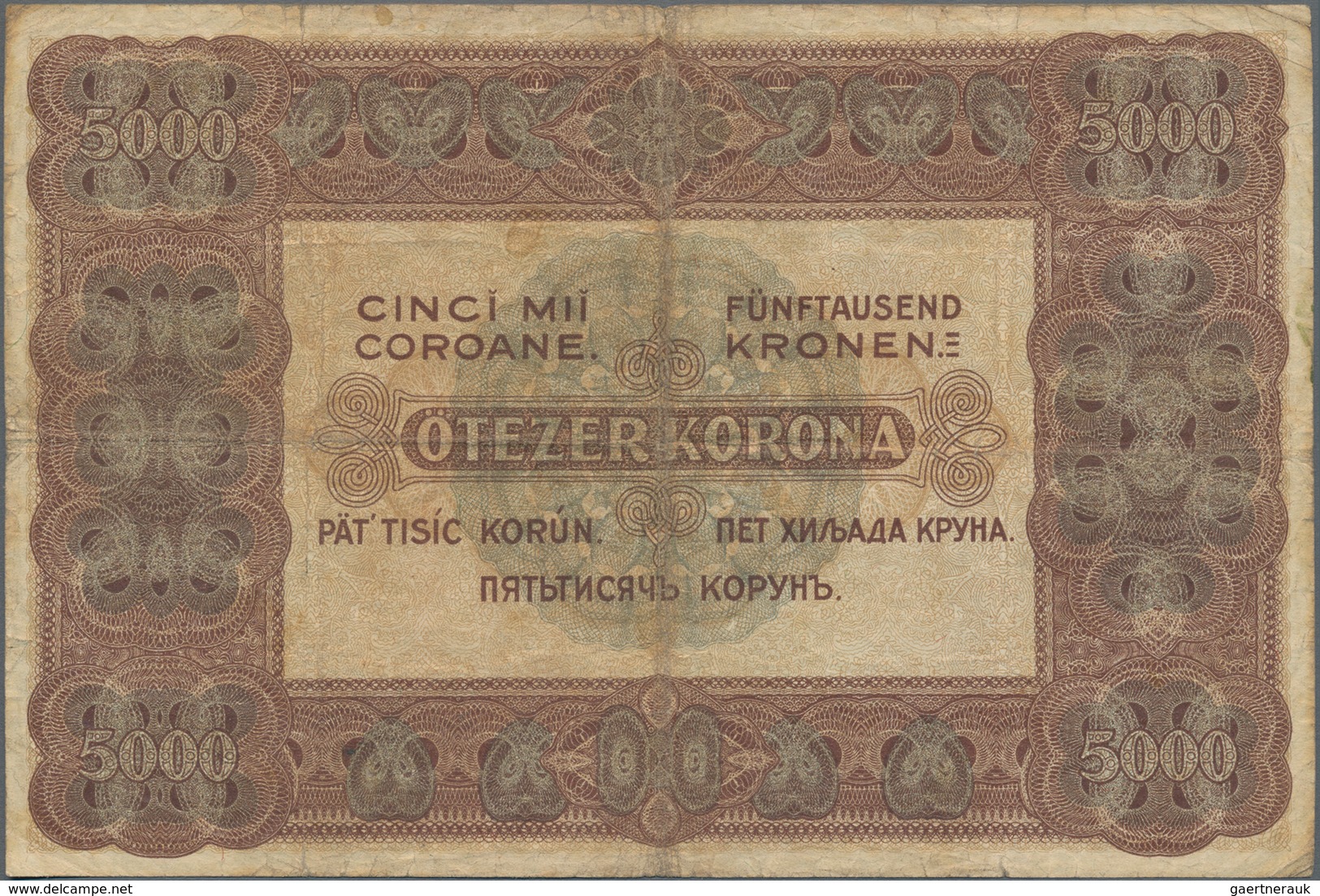 Hungary / Ungarn: Nice lot with 4 banknotes comprising 1000 Korona with forged red stamp "MAGYARORSZ