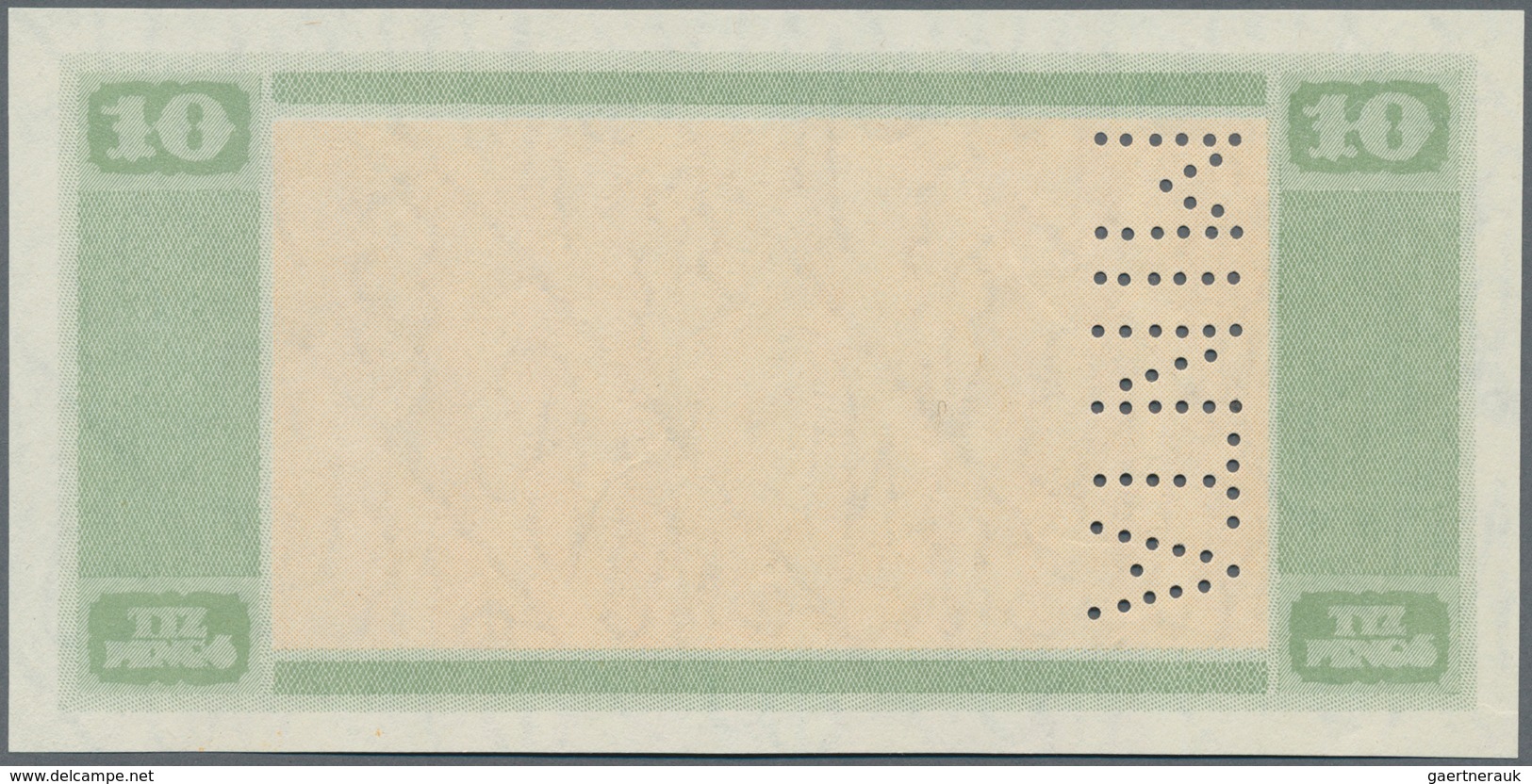 Hungary / Ungarn: 10 Pengö 1926 Reverse Proof Specimen With Perforation "MINTA", Only Yellow And Gre - Ungarn