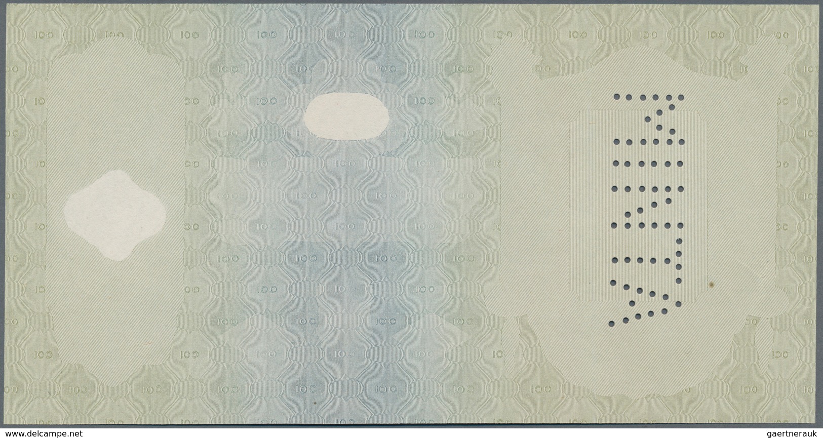 Hungary / Ungarn: 100 Pengö 1930 Front Proof Specimen With Perforation "MINTA", Multicolored On Bank - Ungarn