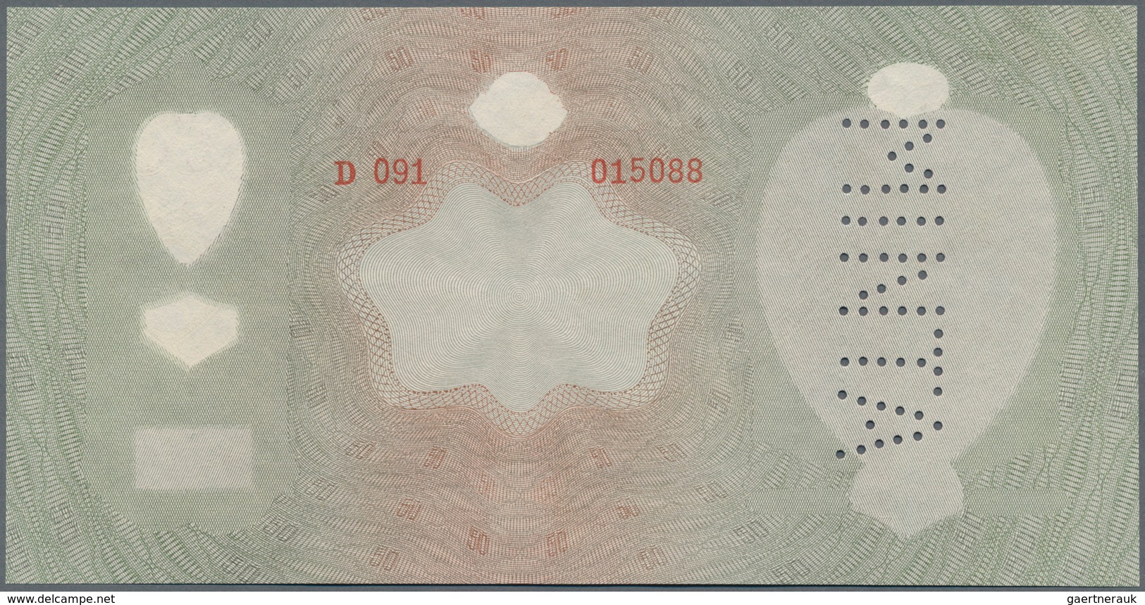 Hungary / Ungarn: 50 Pengö 1932 Front Proof Specimen With Perforation "MINTA", Multicolored On Bankn - Ungarn