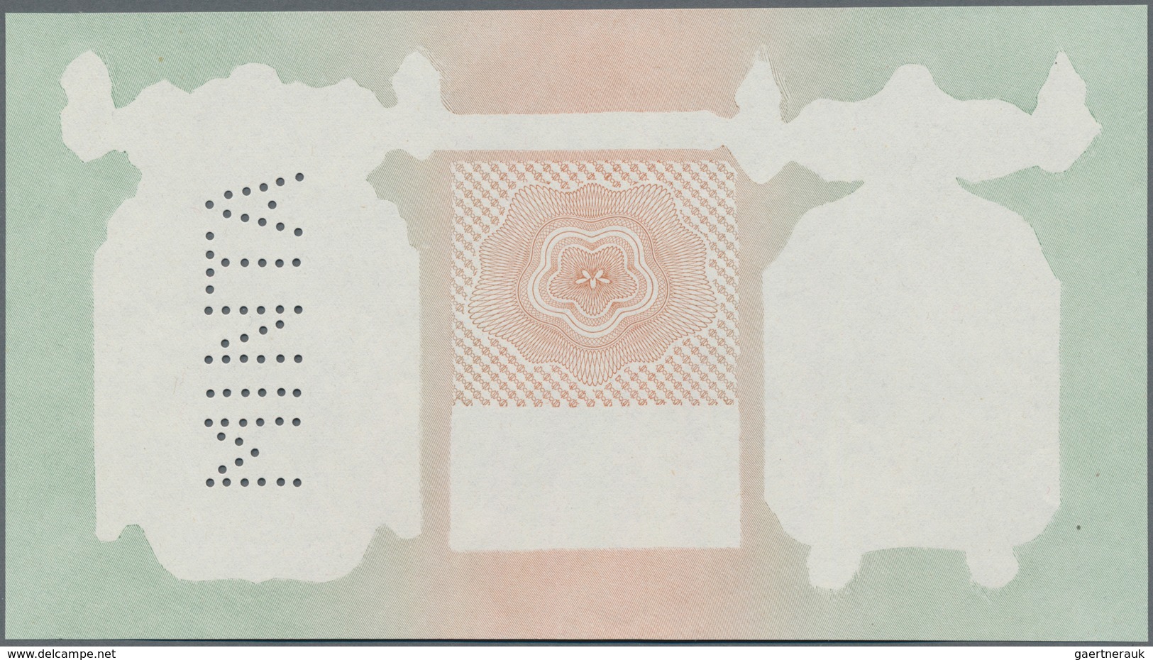 Hungary / Ungarn: 1000 Pengö 1943 Reverse Proof Specimen With Perforation "MINTA", Multicolored On B - Ungarn