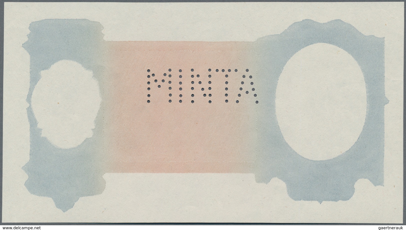 Hungary / Ungarn: 1000 Pengö 1943 Reverse Proof Specimen With Perforation "MINTA", Only Grey And Ora - Ungarn