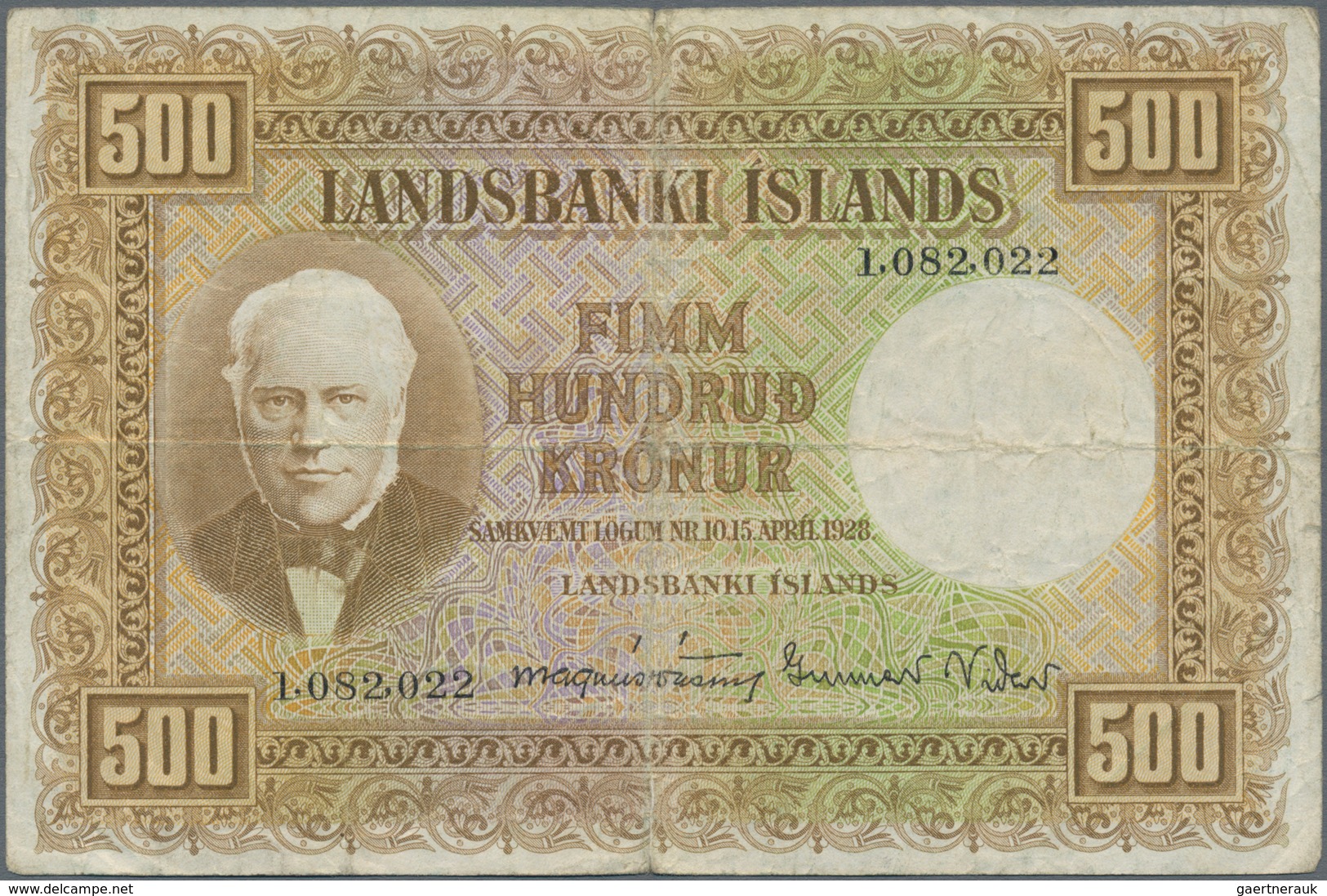 Iceland / Island: Landsbanki Íslands Lot With 3 Banknotes Of The L.15.04.1928 Second Issue With 2x 5 - Island