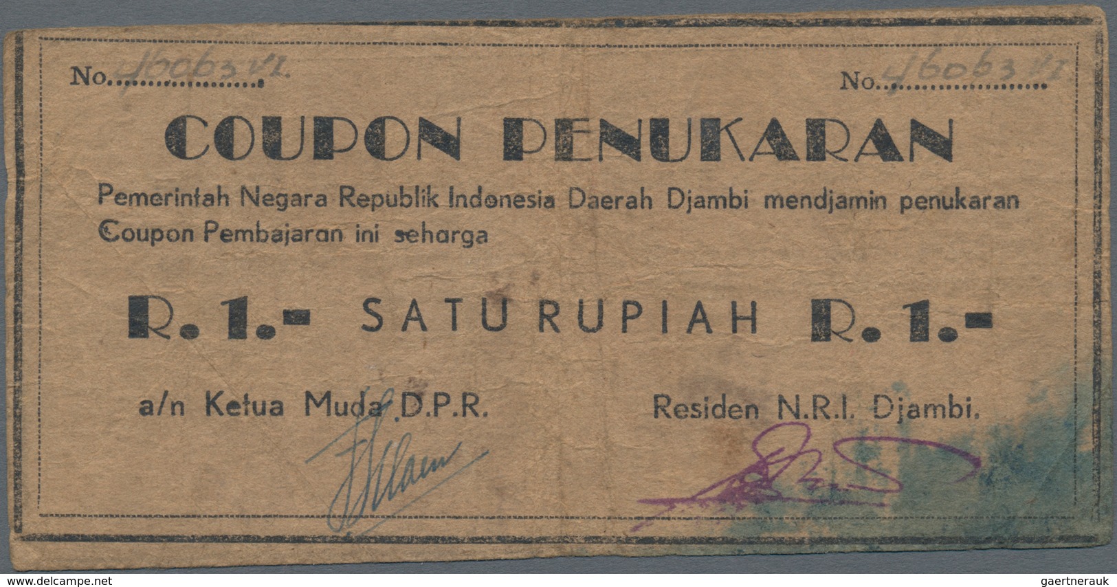 Indonesia / Indonesien: Set With 8 Banknotes Of The Local & Rebellious Issues Of The 1940's With 50 - Indonesien