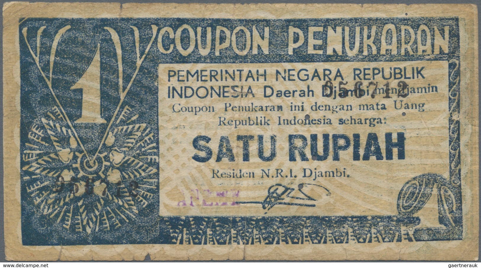 Indonesia / Indonesien: Set with 8 banknotes of the local & rebellious issues of the 1940's with 50