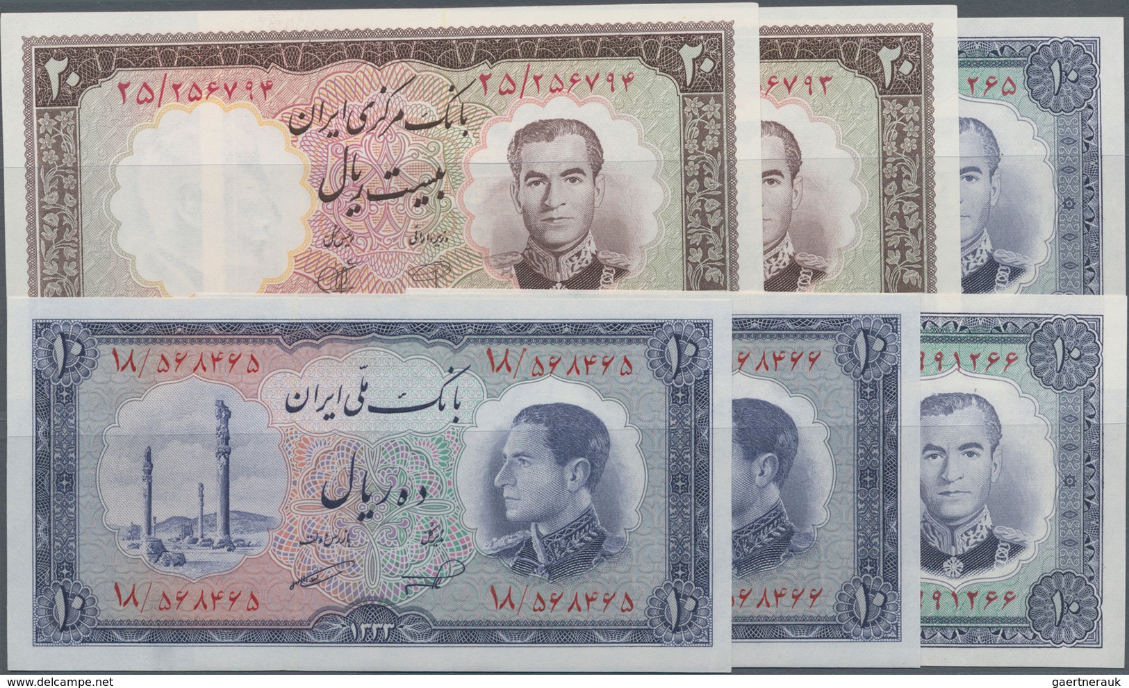 Iran: Bank Melli Iran Pair Of The 10 Rials SH1333 P.64 In UNC, Bank Melli Iran Pair Of The 10 And Pa - Irán