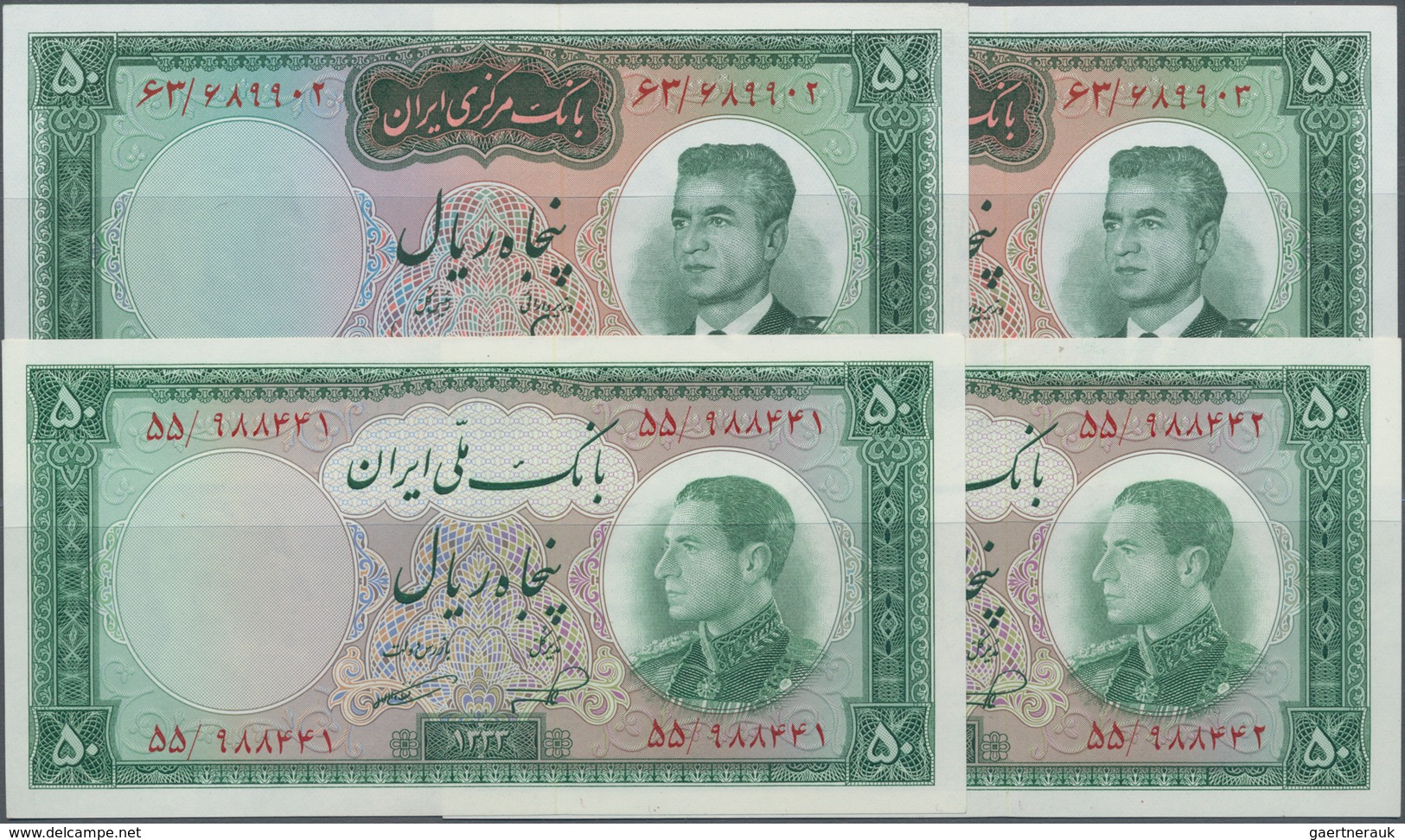 Iran: Bank Melli Iran Pair Of The 50 Rials SH1333 P.66 In UNC And Bank MArkazi Iran Pair Of The 50 R - Iran