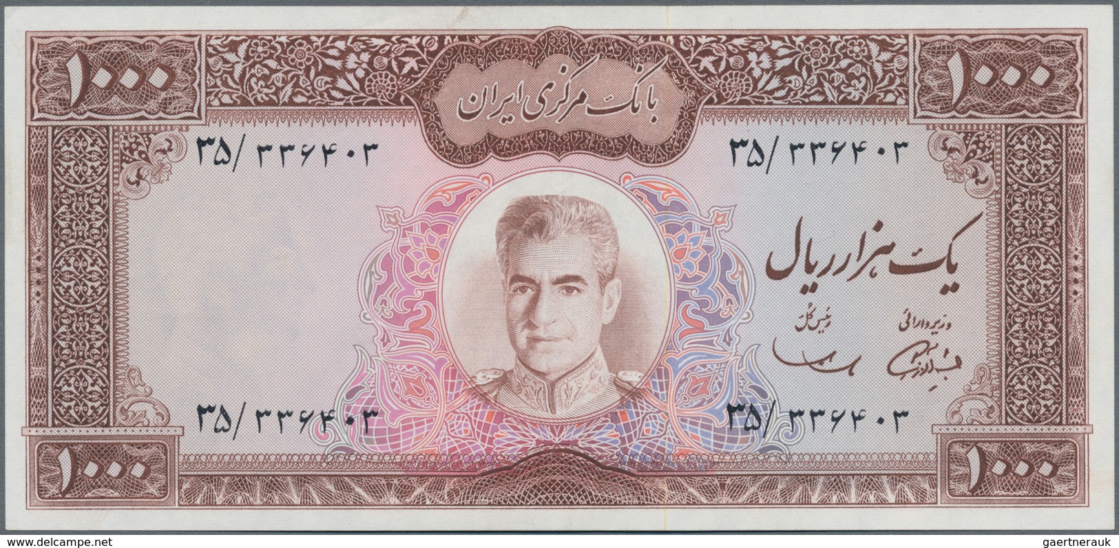 Iran: Bank Markazi Iran, Pair Of The 1000 Rials SH1341 (1962) (F) And 1000 Rials ND(1971-73) P.94 In - Iran