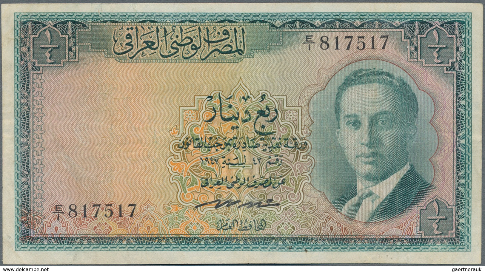 Iraq / Irak: Pair With 1/4 Dinar And 1 Dinar 1947, P.37, 39, Both Very Nice With Strong Paper And Br - Iraq