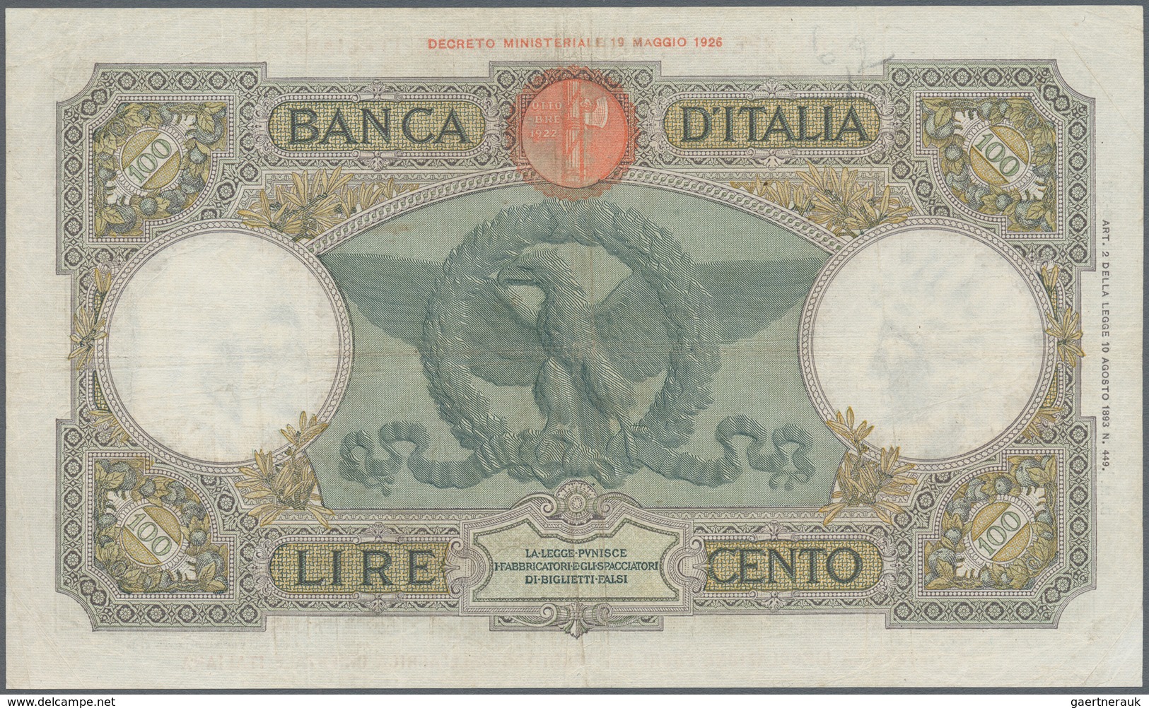 Italian East Africa / Italienisch Ost-Afrika: 100 Lire 1938 P. 2, Used With Several Folds And Crease - Italienisch Ostafrika