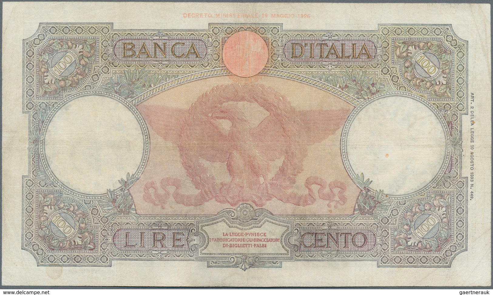 Italy / Italien: set of 8 notes 100 Lire 1937/39/40/42 P. 55, all used with folds, border tears poss