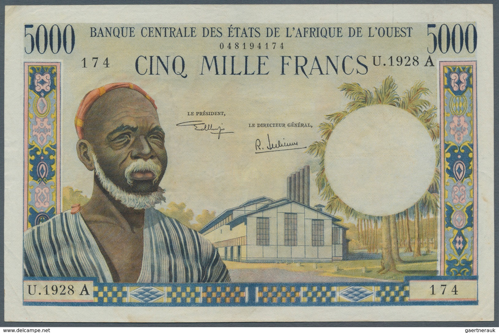 Ivory Coast / Elfenbeinküste: Banque Centrale Des États De L'Afrique De L'Ouest, 5000 Francs ND(1970 - Elfenbeinküste (Côte D'Ivoire)