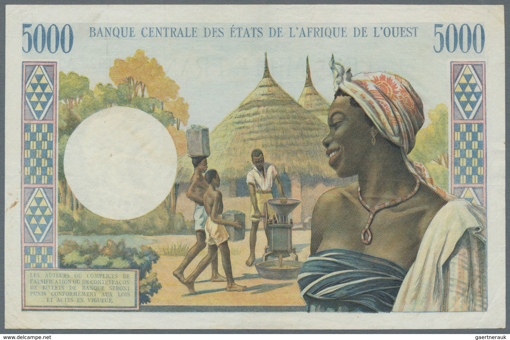 Ivory Coast / Elfenbeinküste: Banque Centrale Des États De L'Afrique De L'Ouest, 5000 Francs ND(1970 - Costa De Marfil