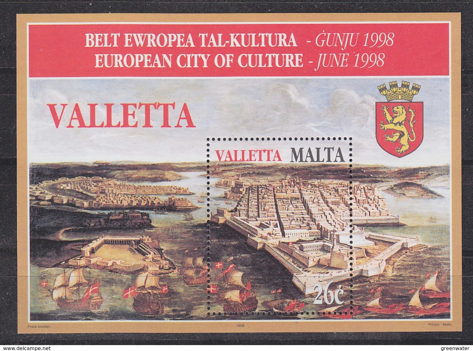 Malta 1998 Valletta, European City Of Culture M/s ** Mnh (42756) - Malta