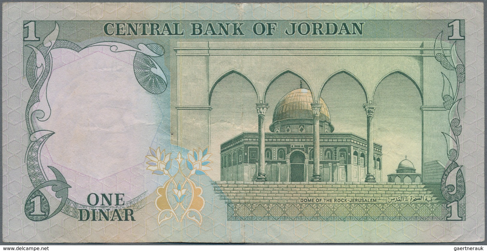 Jordan / Jordanien: Small lot with 4 banknotes 500 Fils P.5A, 1 Dinar P.14 and two times 1 Dinar P.1