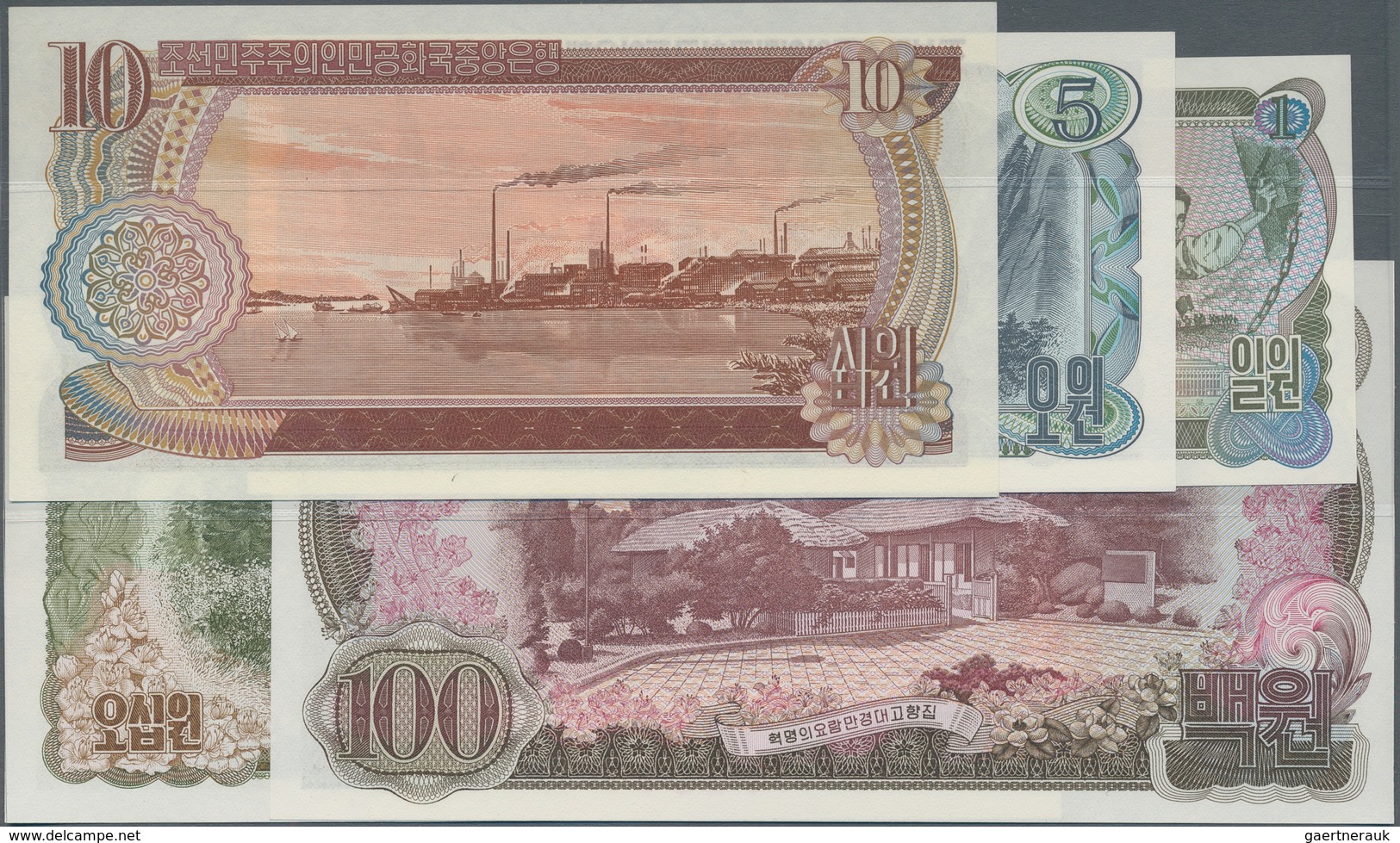 Korea: Set With 5 Banknotes 1, 5, 10, 50 And 100 Won 1978 SPECIMEN, P.18s-22s, All In UNC Condition. - Corée Du Sud