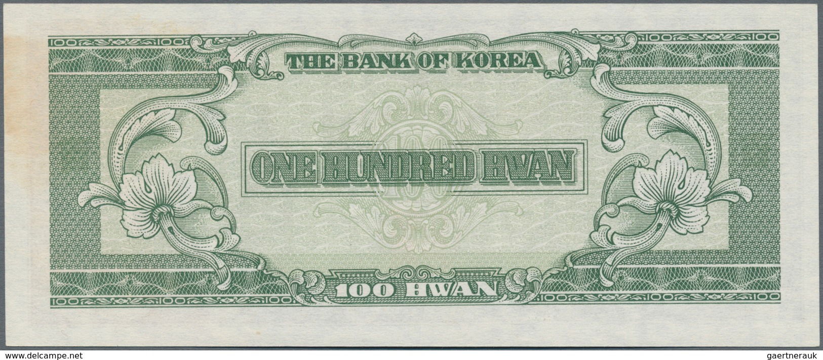 Korea: 100 Hwan 1957, P.21, Slightly Stained At Right, Otherwise Perfect. Condition: AUNC - Korea, South