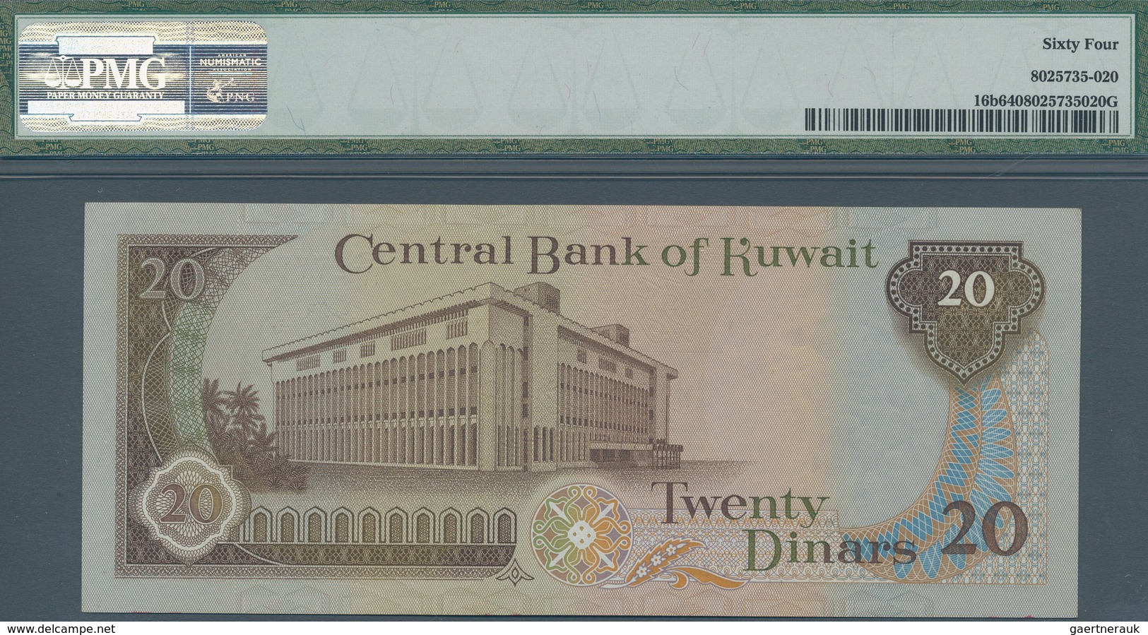 Kuwait: Set With 3 Consecutive Banknotes 20 Dinars L.1968 (1986-91), P.16b, All PMG Graded 64 Choice - Kuwait