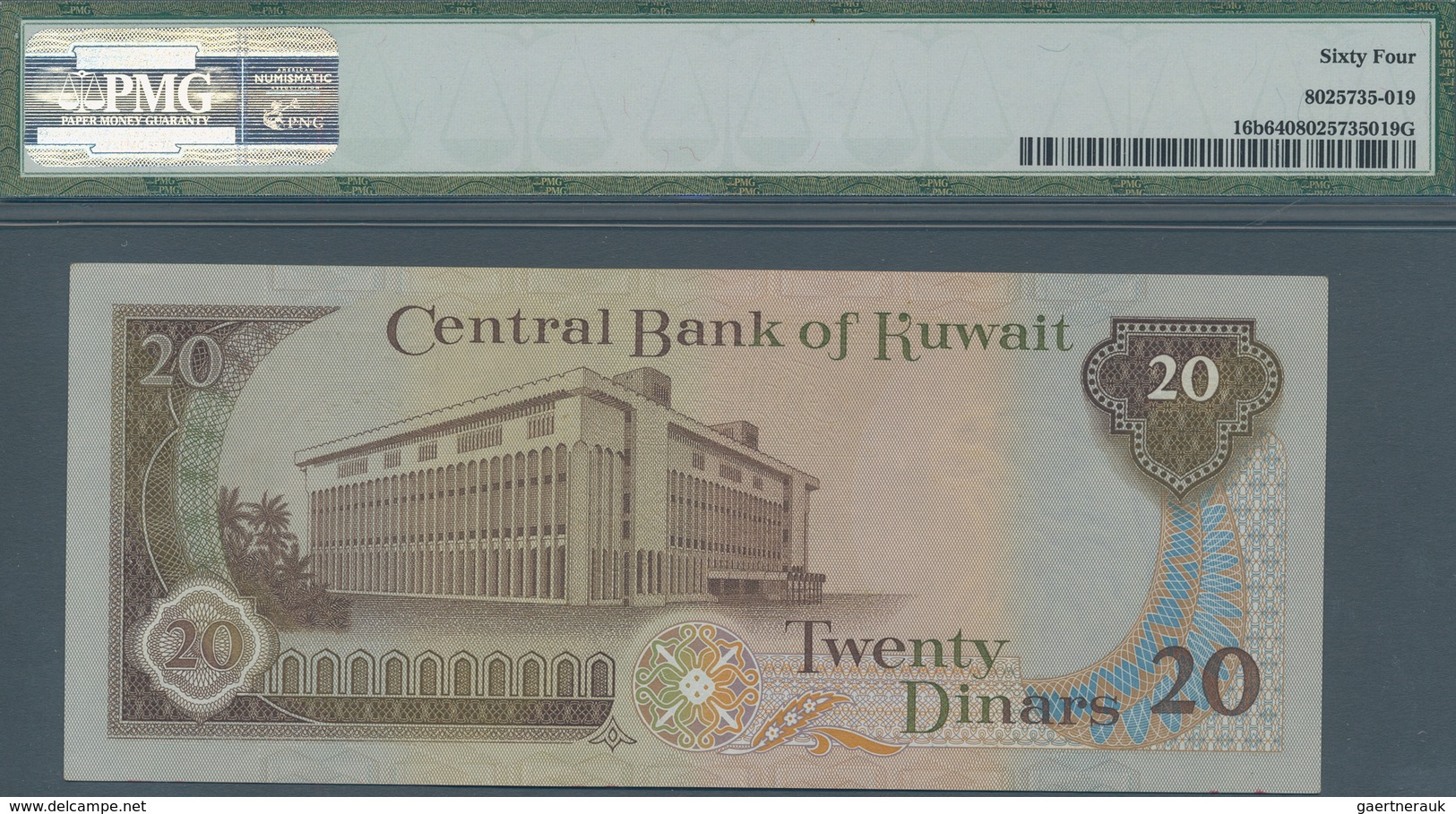 Kuwait: Set With 3 Consecutive Banknotes 20 Dinars L.1968 (1986-91), P.16b, All PMG Graded 64 Choice - Kuwait