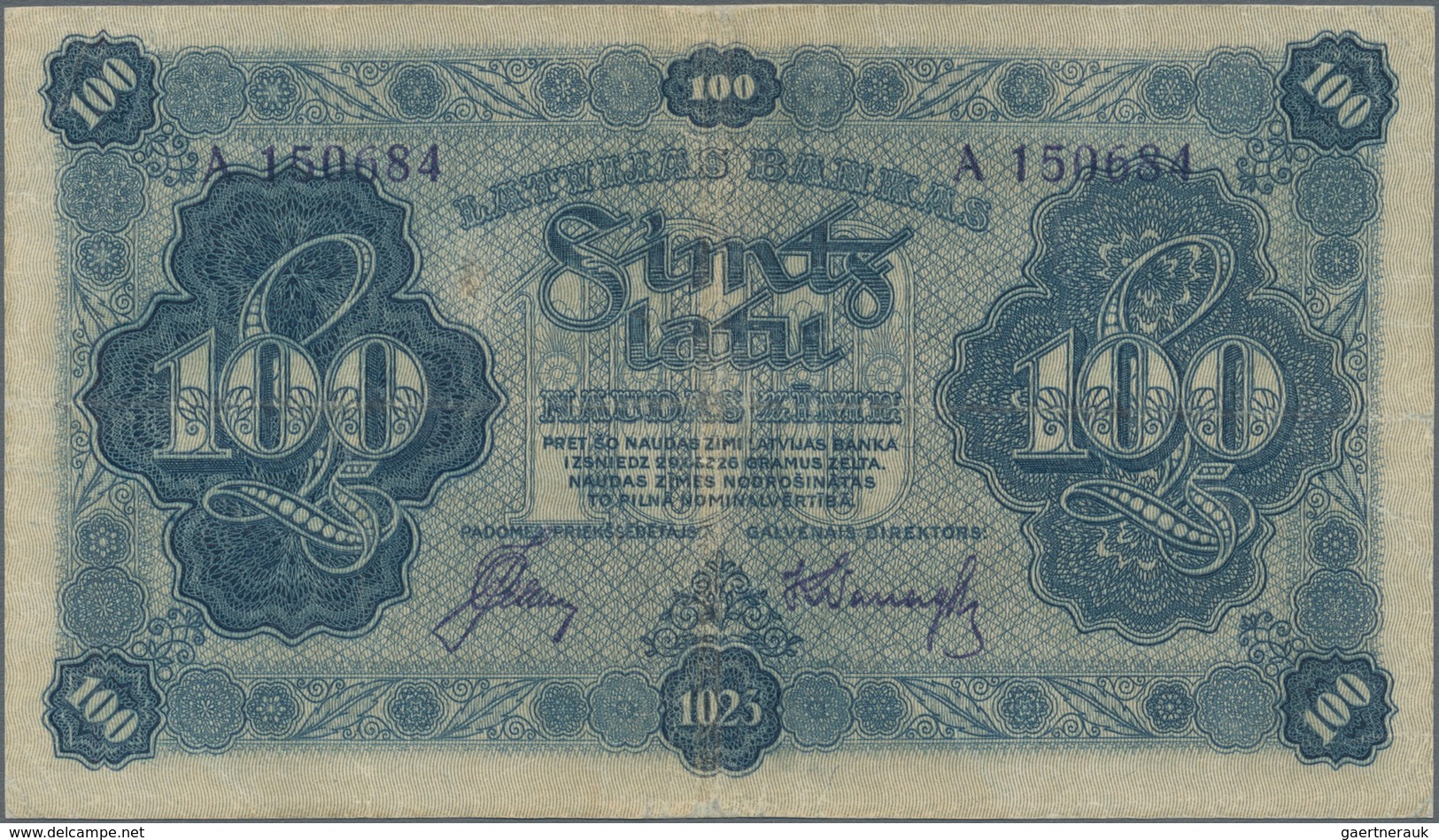 Latvia / Lettland: 100 Latu 1925, P.14b, Excellent Condition With A Soft Vertical Fold At Center Onl - Lettland