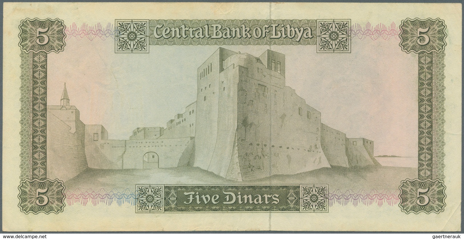 Libya / Libyen: 5 Dinars ND(1971) Without Inscription At Lower Right On Front, P.36a, Still Strong P - Libya