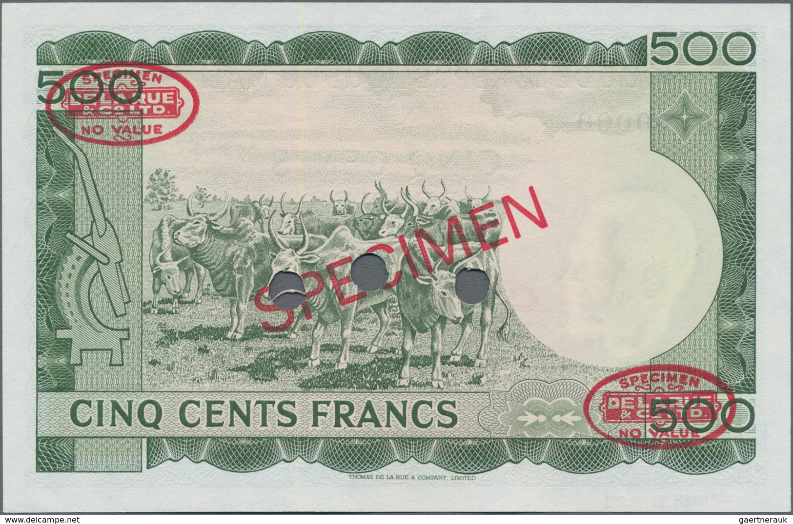 Mali: Banque De La République Du Mali 500 Francs 1960 (1967) SPECIMEN, P.8s In Perfect UNC Condition - Mali