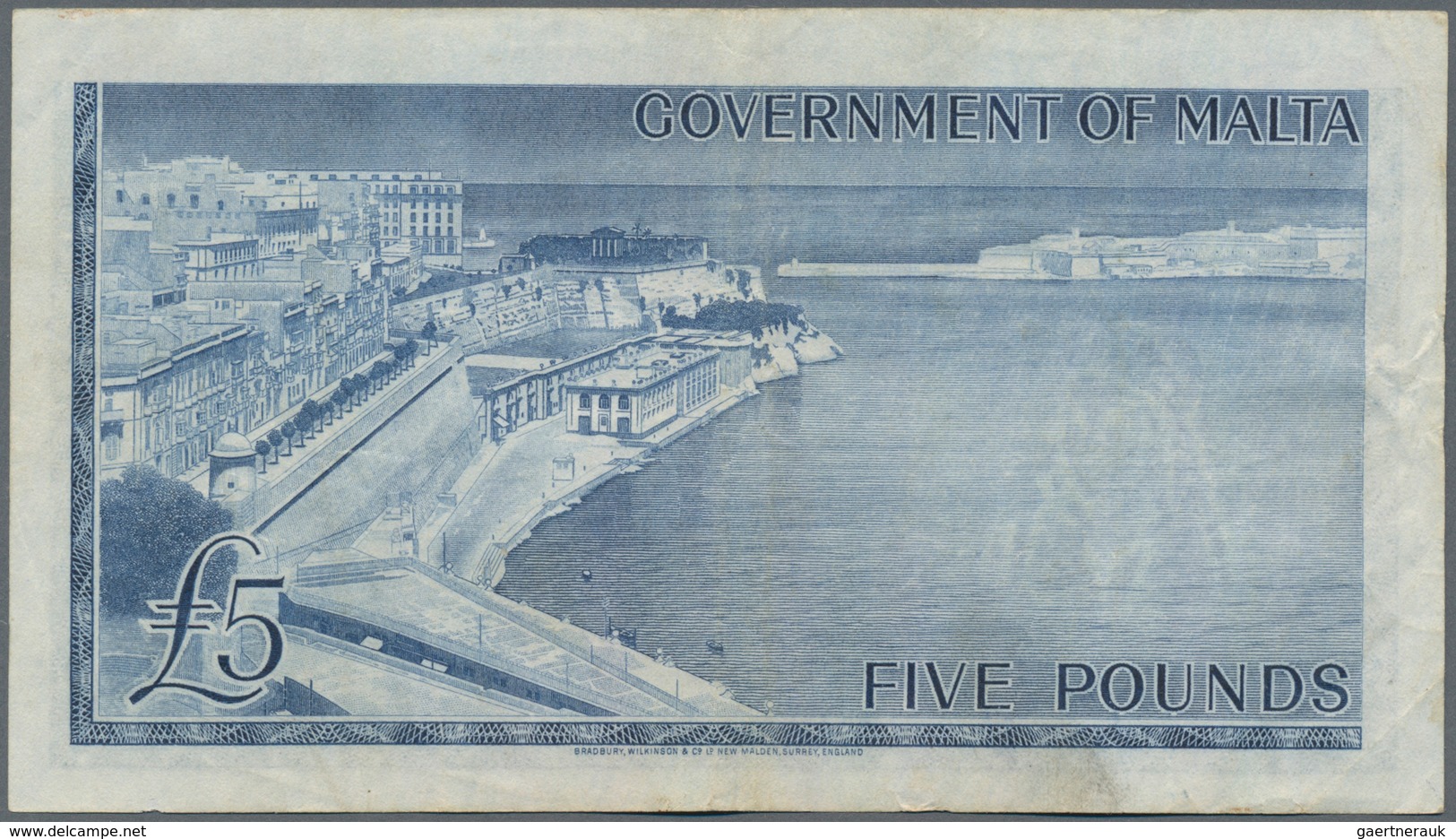 Malta: 5 Pounds 1961 P. 27a With Light Folds In Paper, Still Strongness And Nice Colors, Condition: - Malta